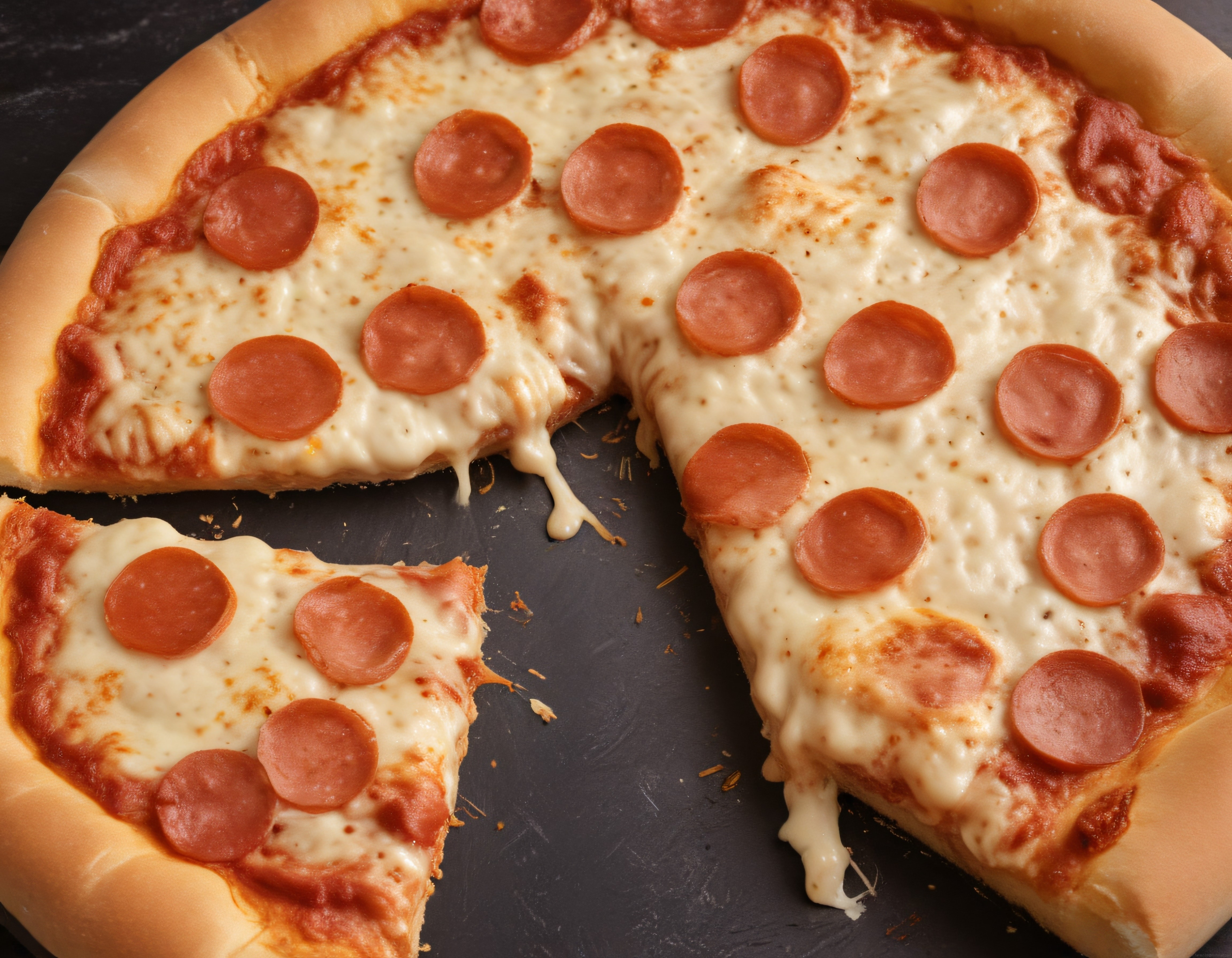 Erimiş Mozzarella ve Pepperonili Sıcacık Taze Fırın Pizza Görseli