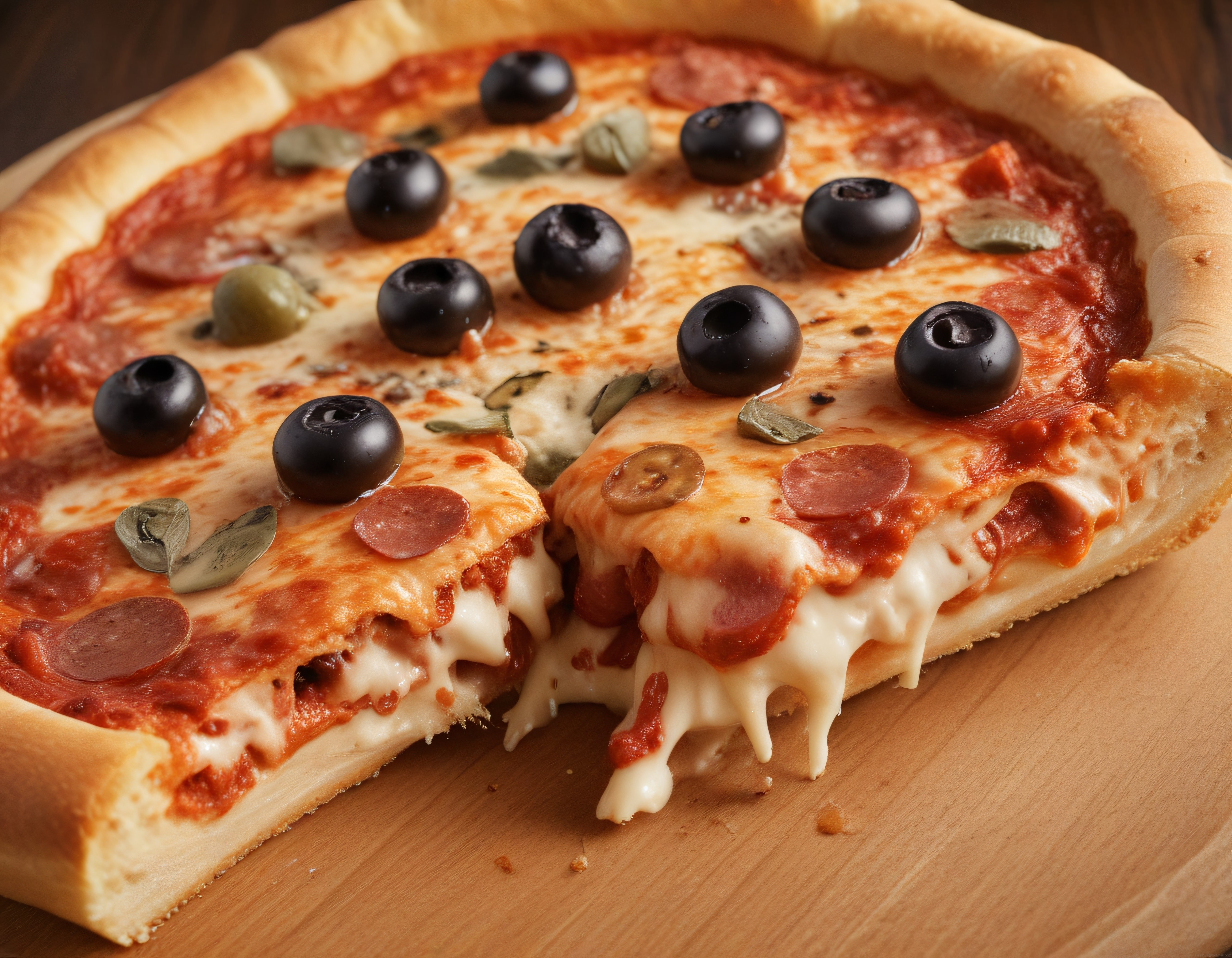 Erimiş Mozzarellalı ve Zeytinli Pizza: Ev Yapımı İtalyan Lezzeti