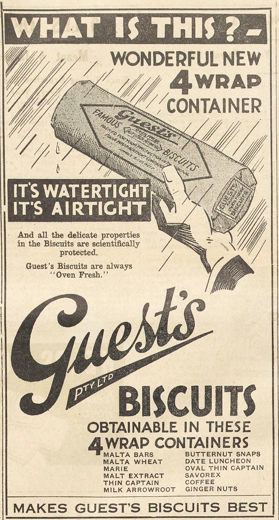 Eski Dönem Guest's Biscuits Bisküvi İlanı ve Watertight 4'lü Ambalaj Konsepti