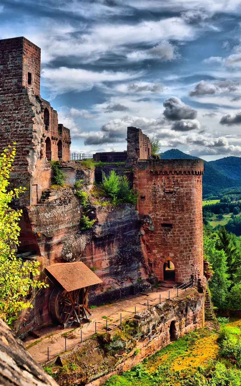 Eski kale kalıntısı panoramik manzara fotoğrafı
