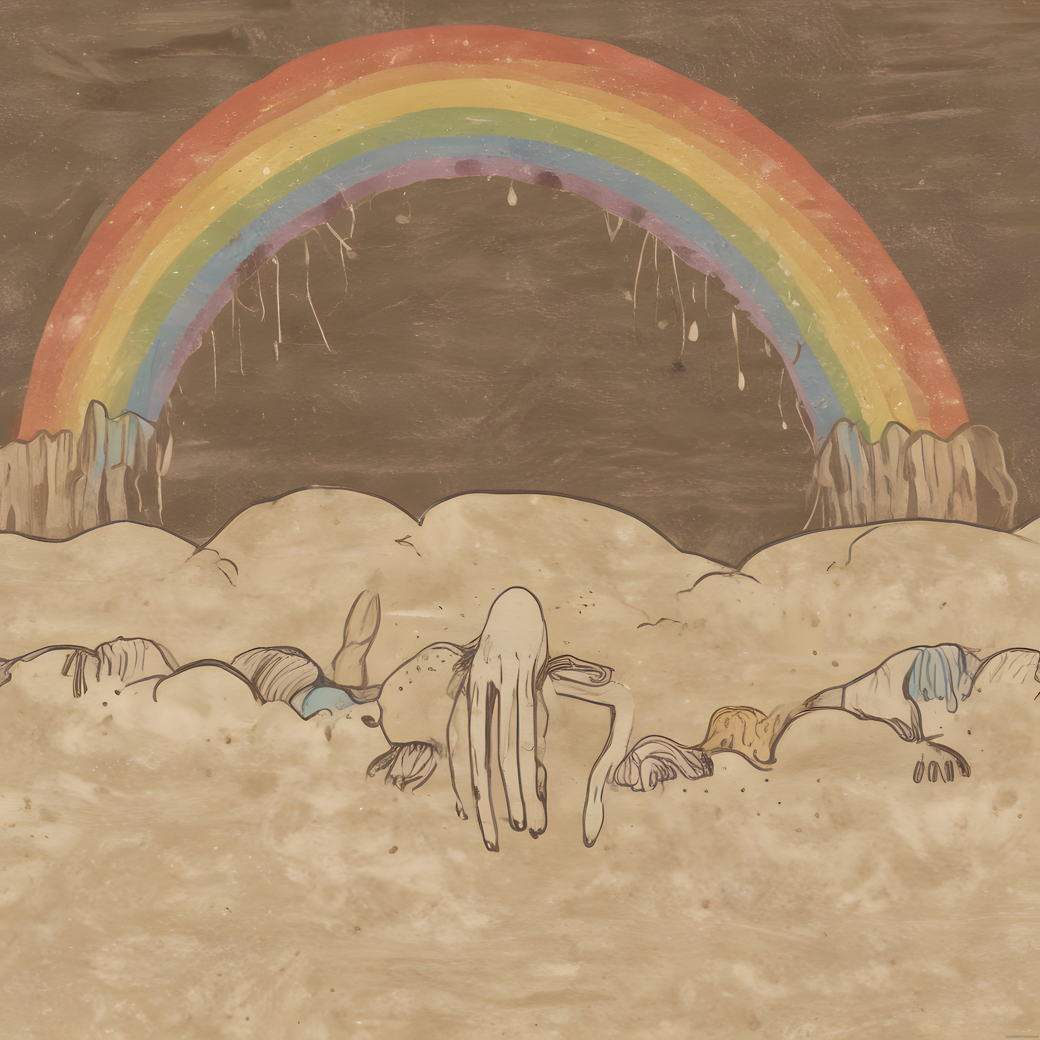 Eski Püskü Gökkuşağı ve Kum Üzerindeki Unicornların Hüzünlü Masalı