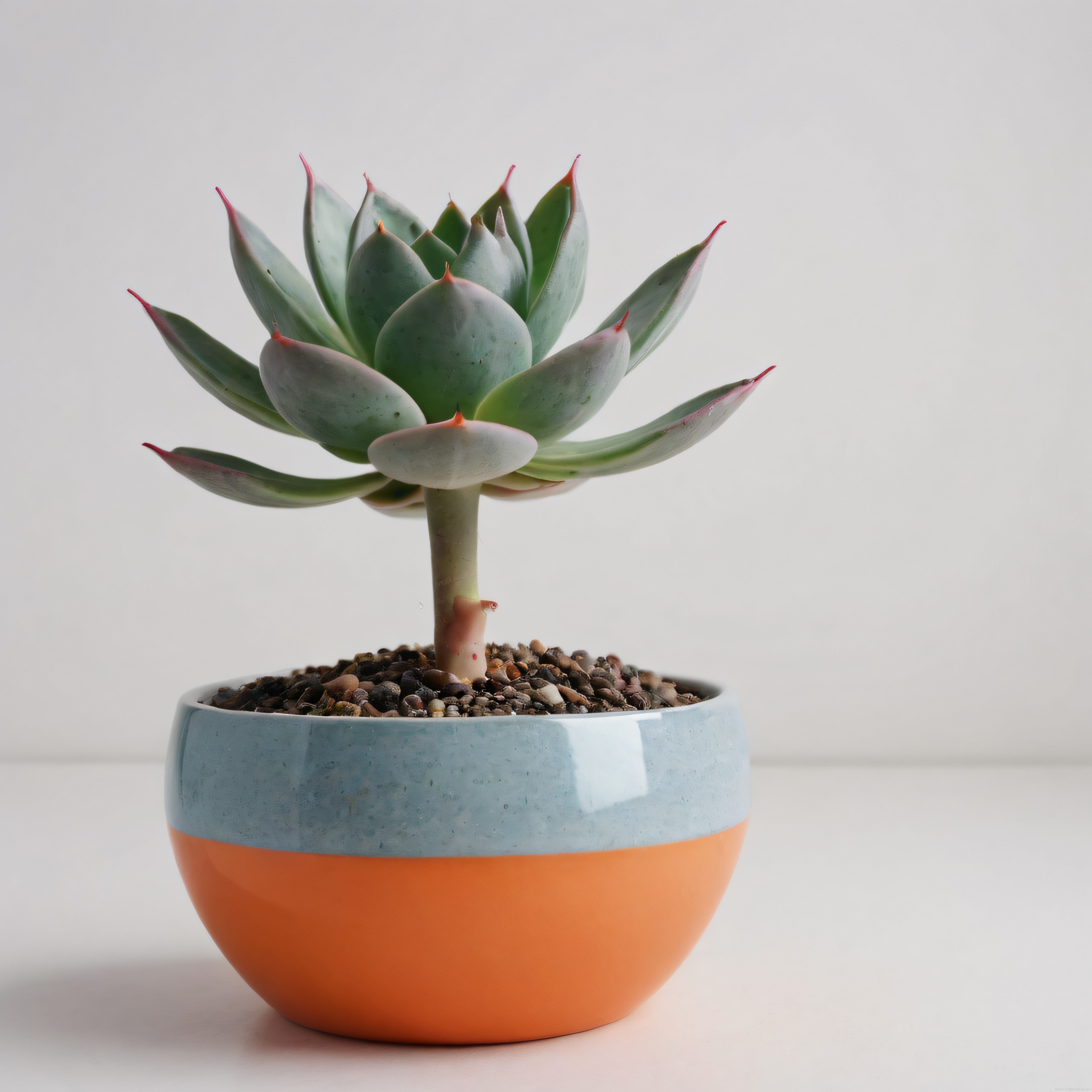 Ev Dekorasyonuna Canlılık Katan Uzun Gövdeli Echeveria Sukulent Bitkisi