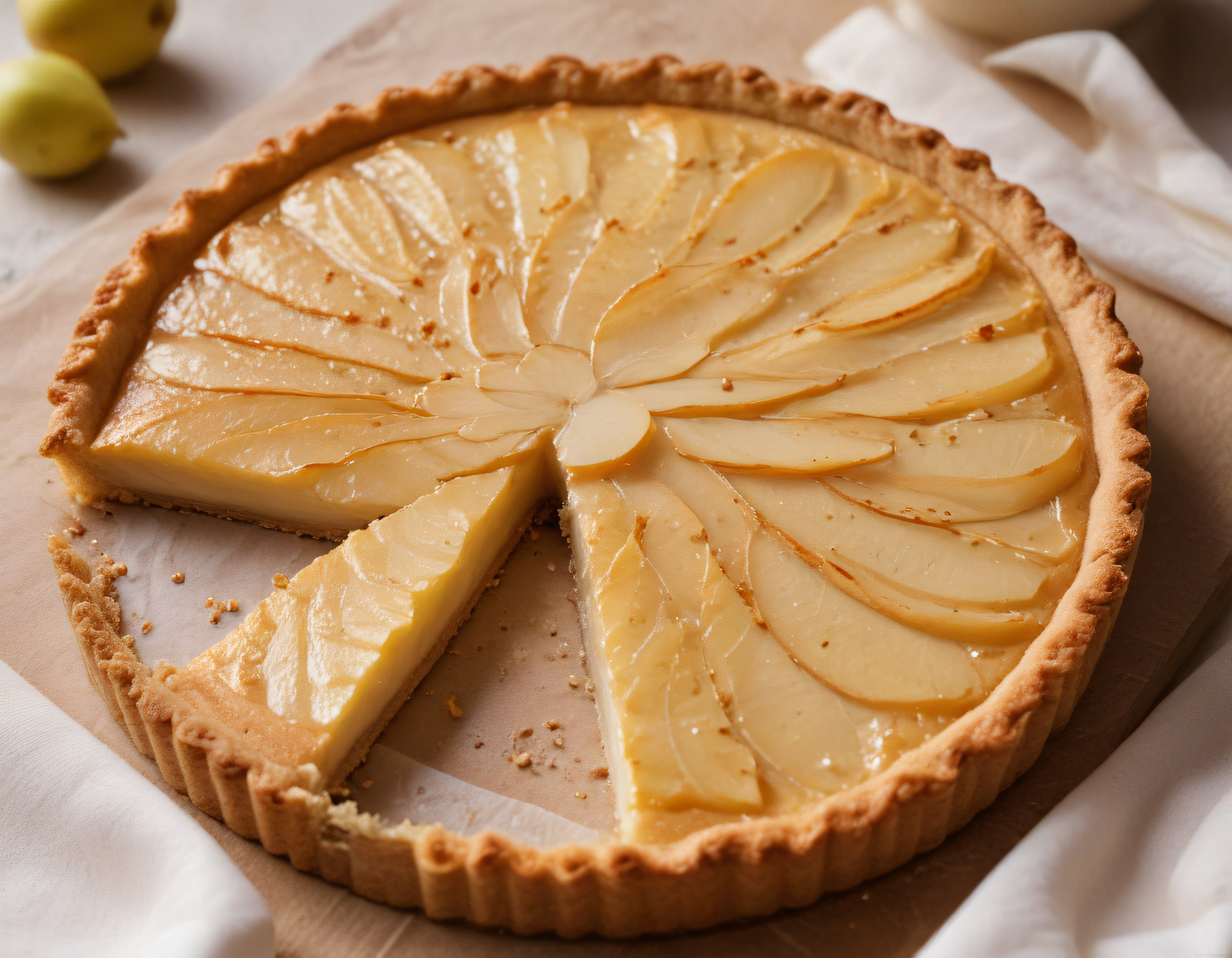 Ev Yapımı Armutlu Tart Tarifi: Kremalı Dolgu ve Çıtır Hamur Tabanı