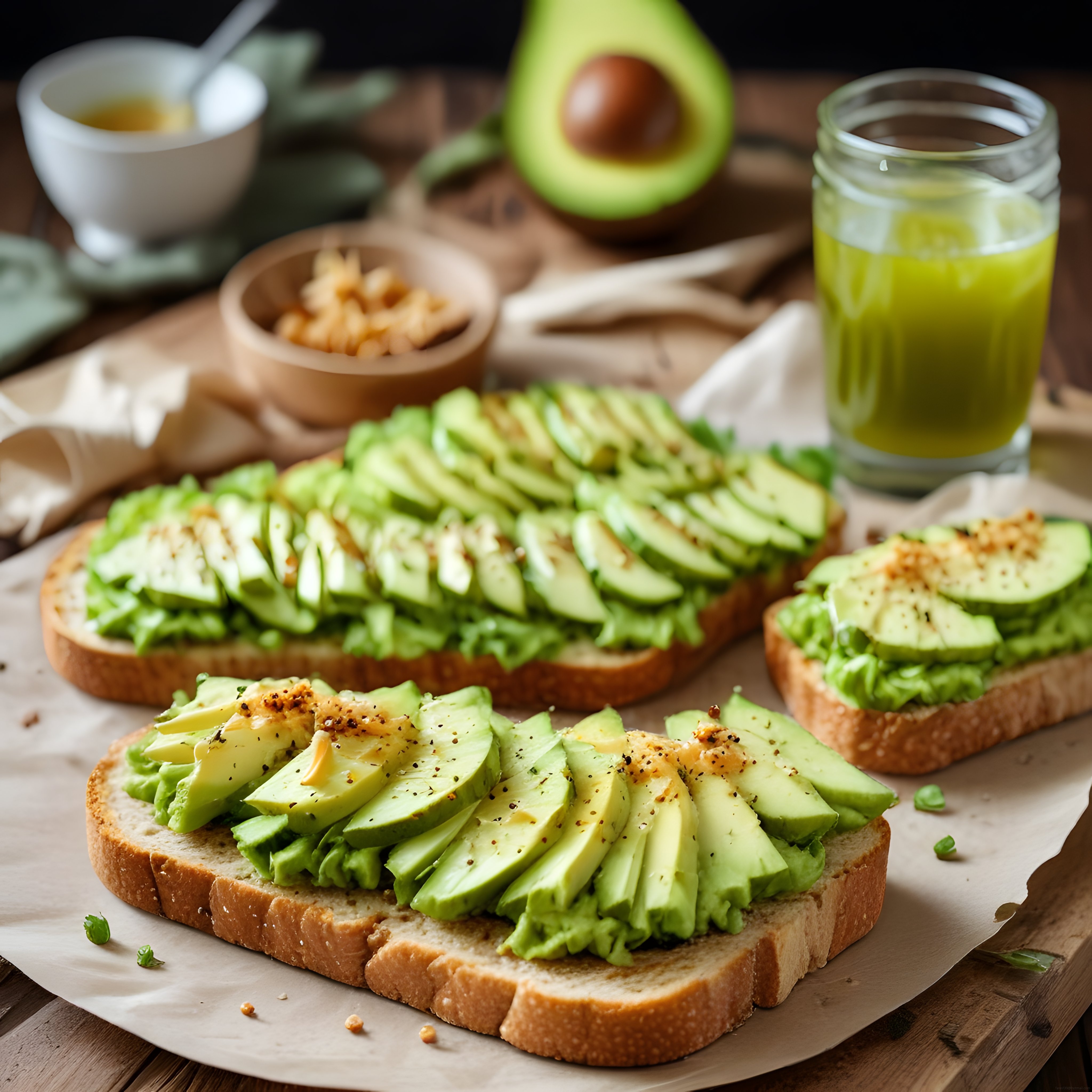 Ev yapımı avokado tost ile sağlıklı ve lezzetli kahvaltı sofrası