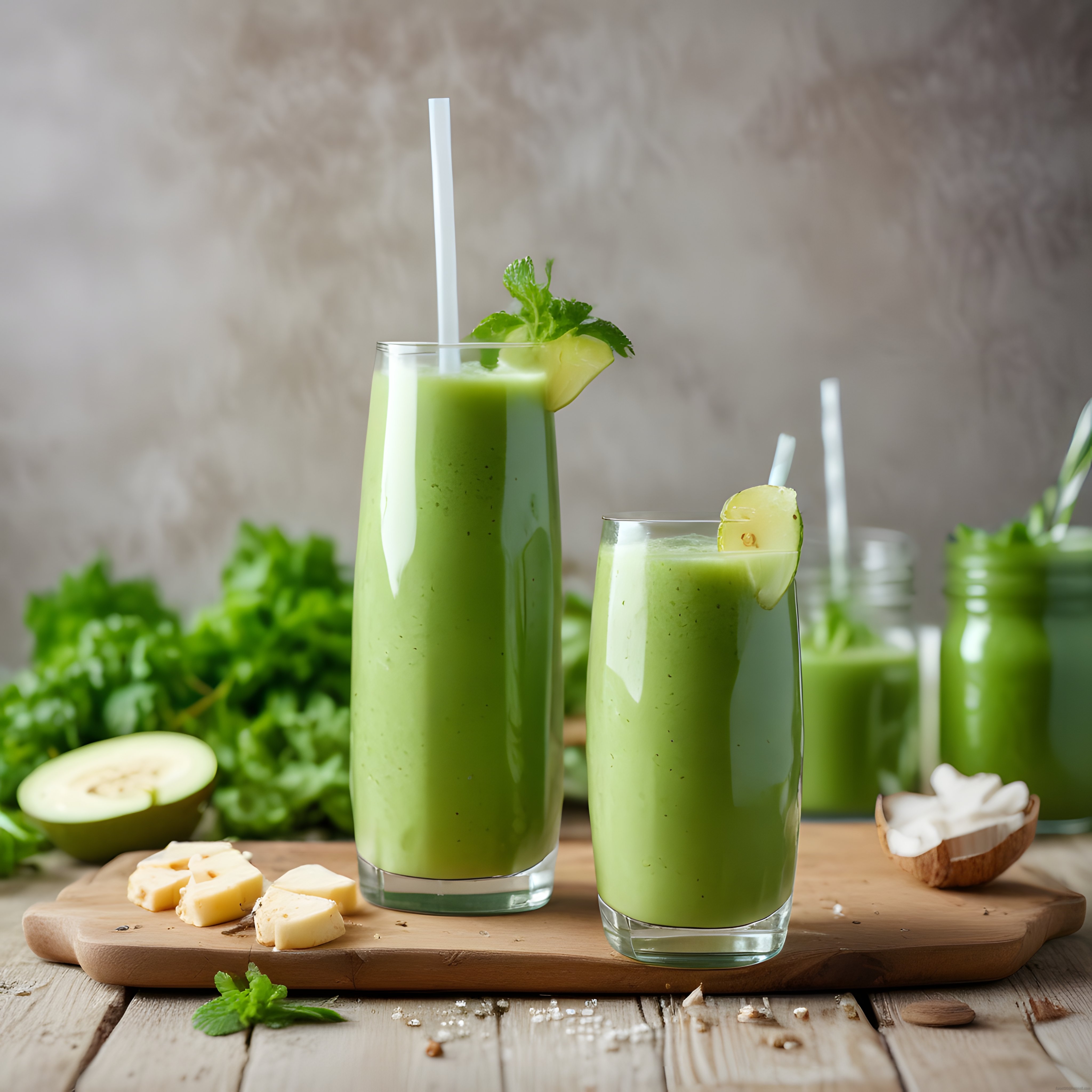 Ev Yapımı Avokado ve Ispanaklı Ferahlatıcı Yeşil Detoks Smoothie'si