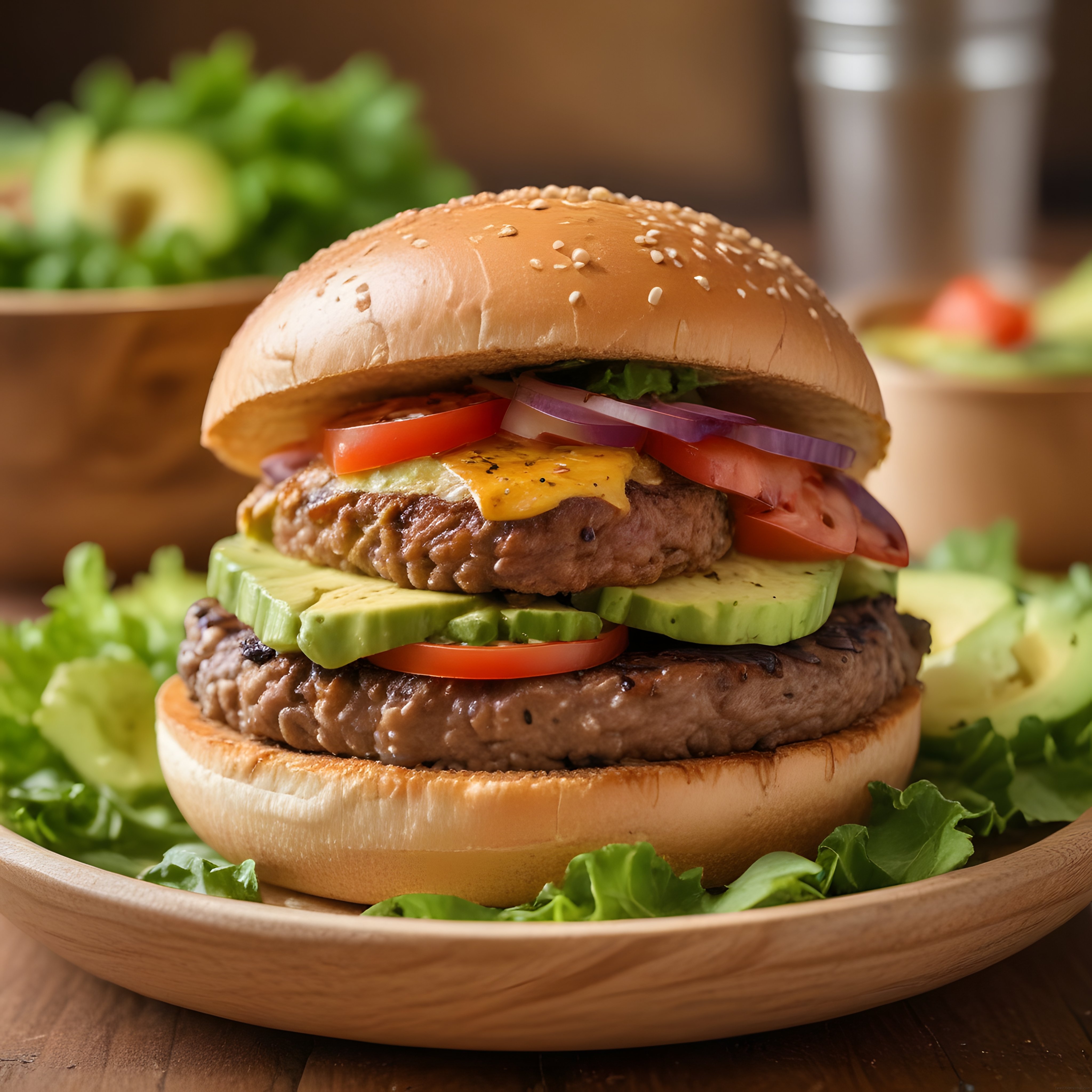 Ev Yapımı Avokadolu Çift Katlı Hamburger Tarifi ve Lezzetli Sunum Önerileri