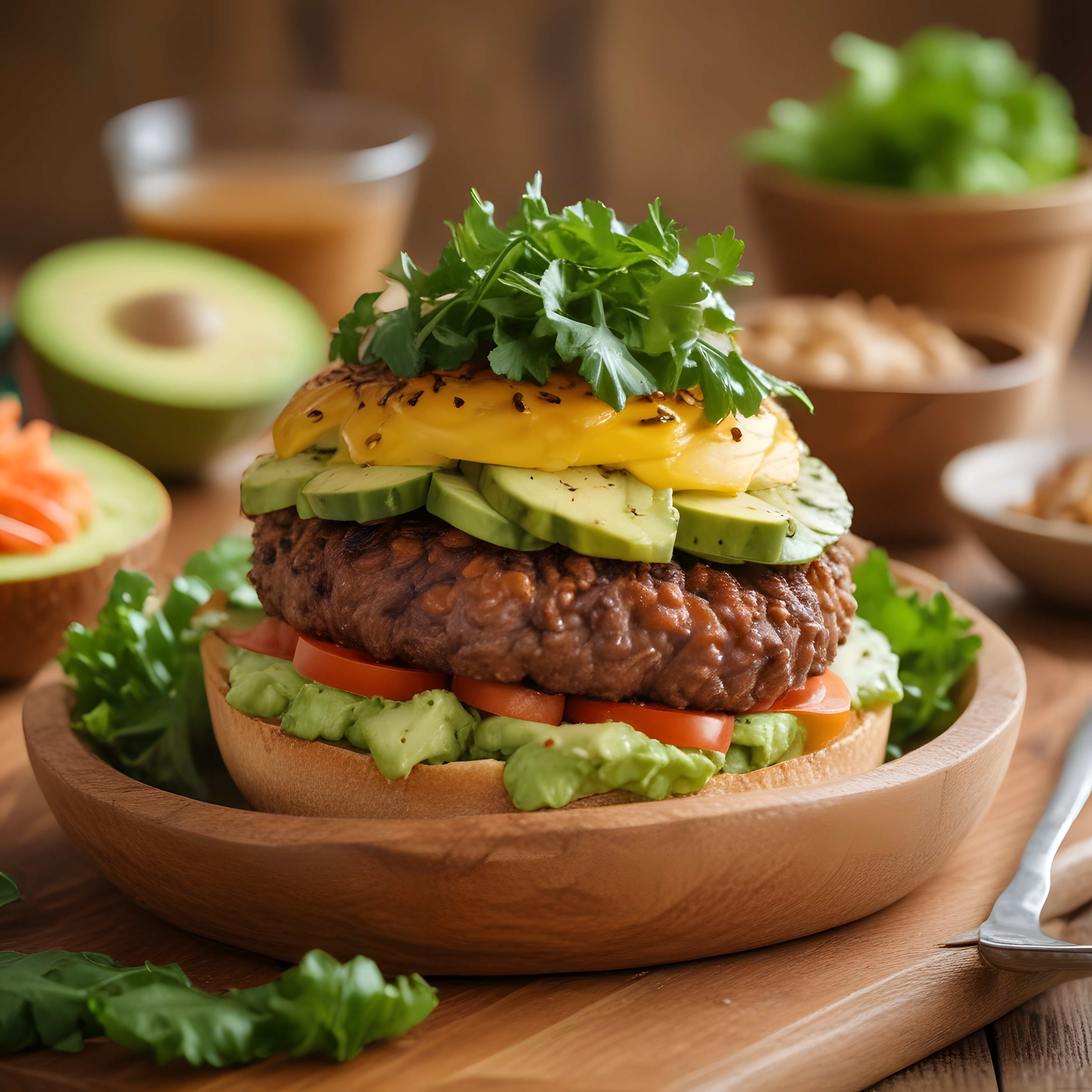 Ev Yapımı Avokadolu Mangolu Burger: Sağlıklı Köfte Tarifi ve Sunum Önerisi