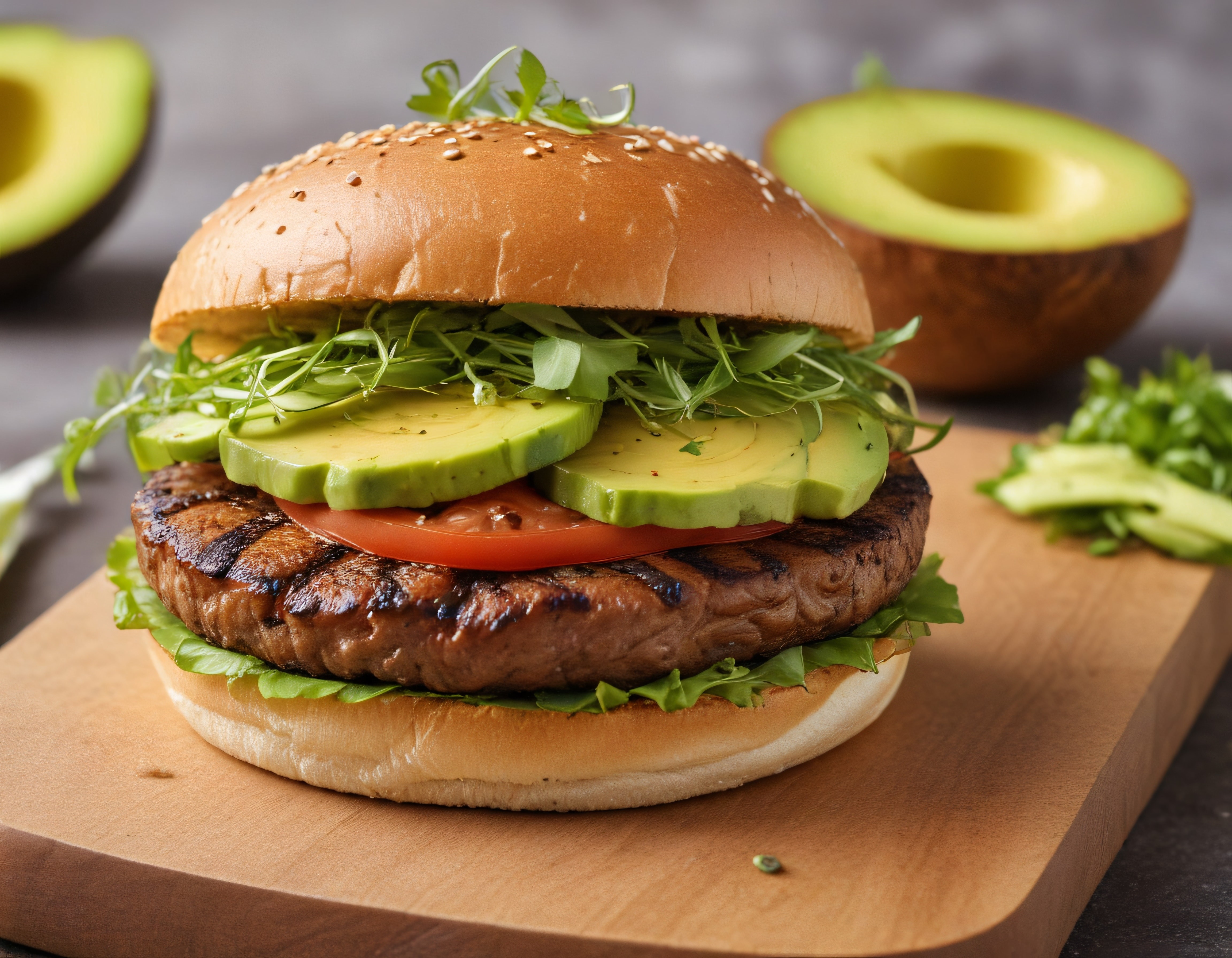 Ev Yapımı Avokadolu ve Izgara Köfteli Gourmet Hamburger Tarifi