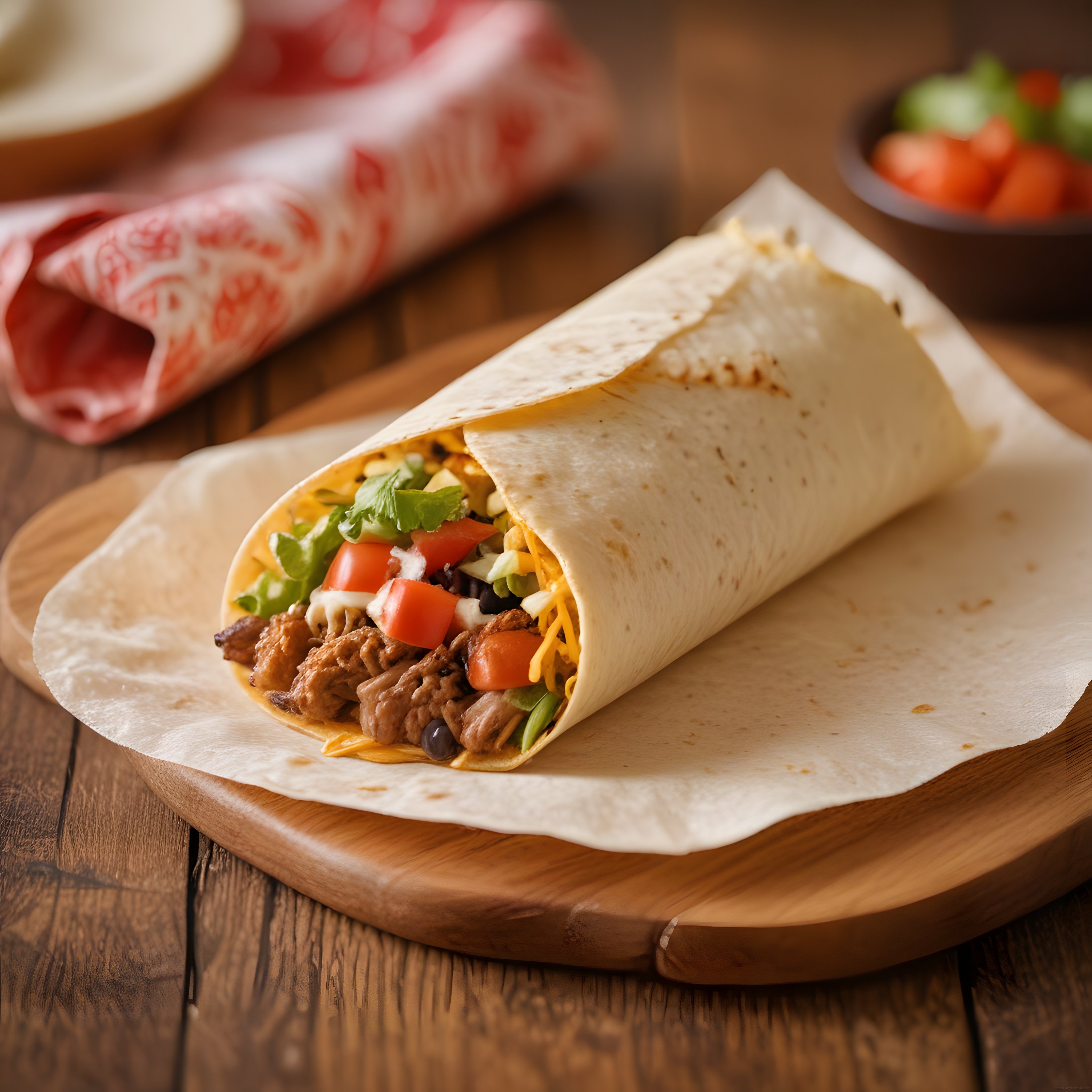 Ev Yapımı Baharatlı Etli Burrito: Taze Sebzeler ve Meksika Tatları