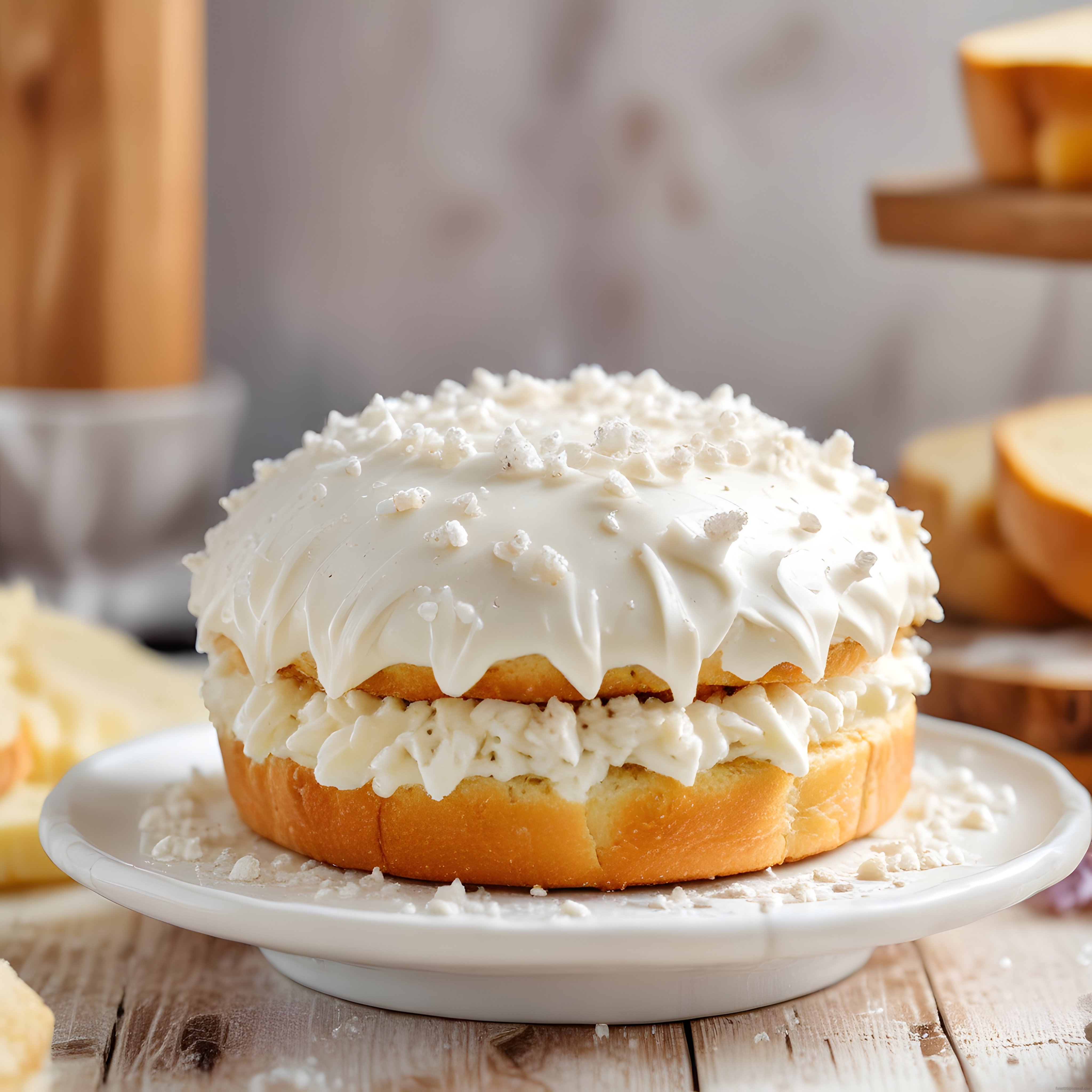 Ev yapımı beyaz çikolatalı kremalı katlı pasta tarifi ve sunum
