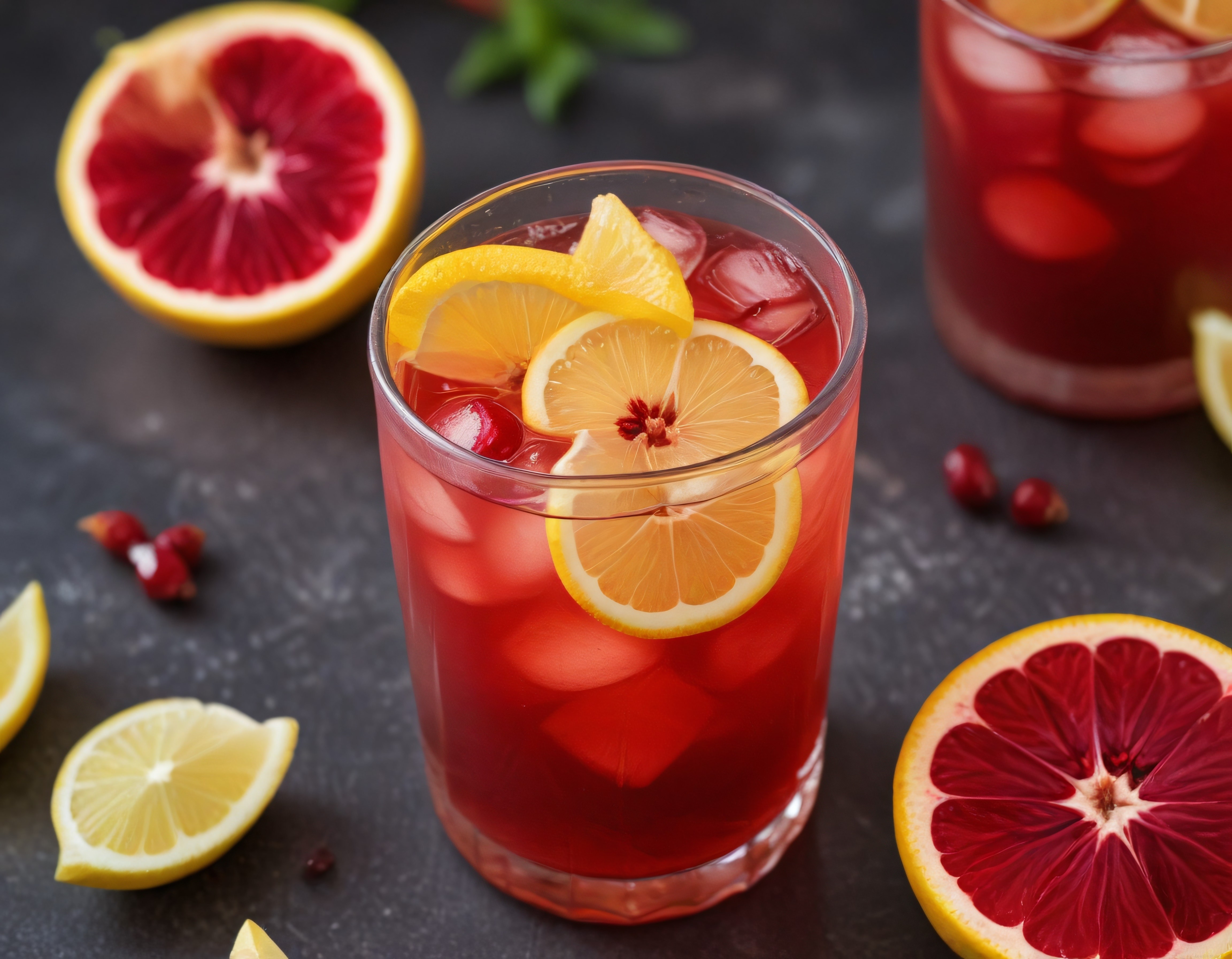 Ev Yapımı Buzlu Kan Portakallı ve Limonlu Serinletici Yaz İçeceği