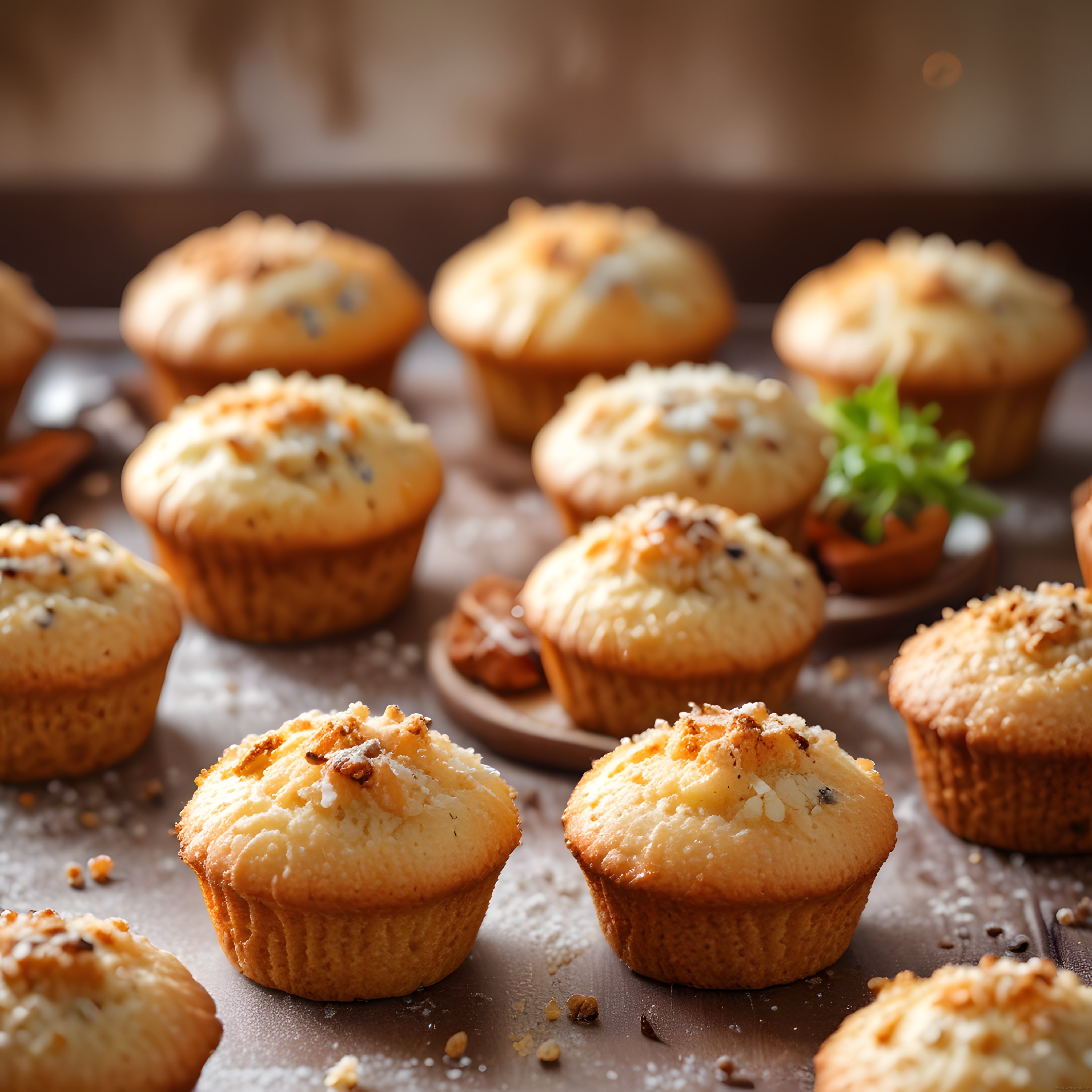 Ev Yapımı Cevizli ve Pudra Şekerli Muffinler: Rustik Bir Tatlı Keyfi