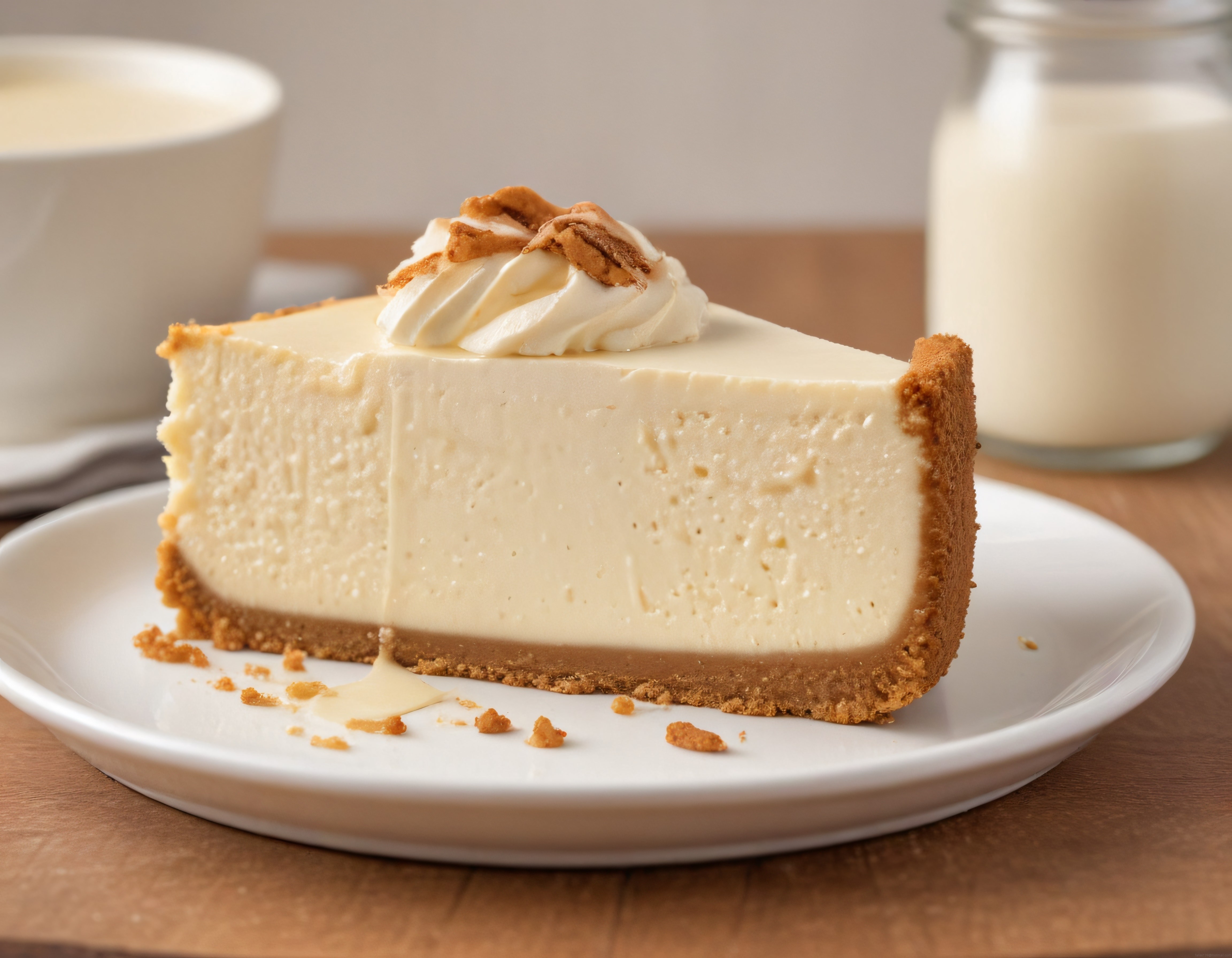 Ev Yapımı Cheesecake Dilimi: Kremalı Üstü ve Bisküvi Tabanıyla Tatlı Keyfi