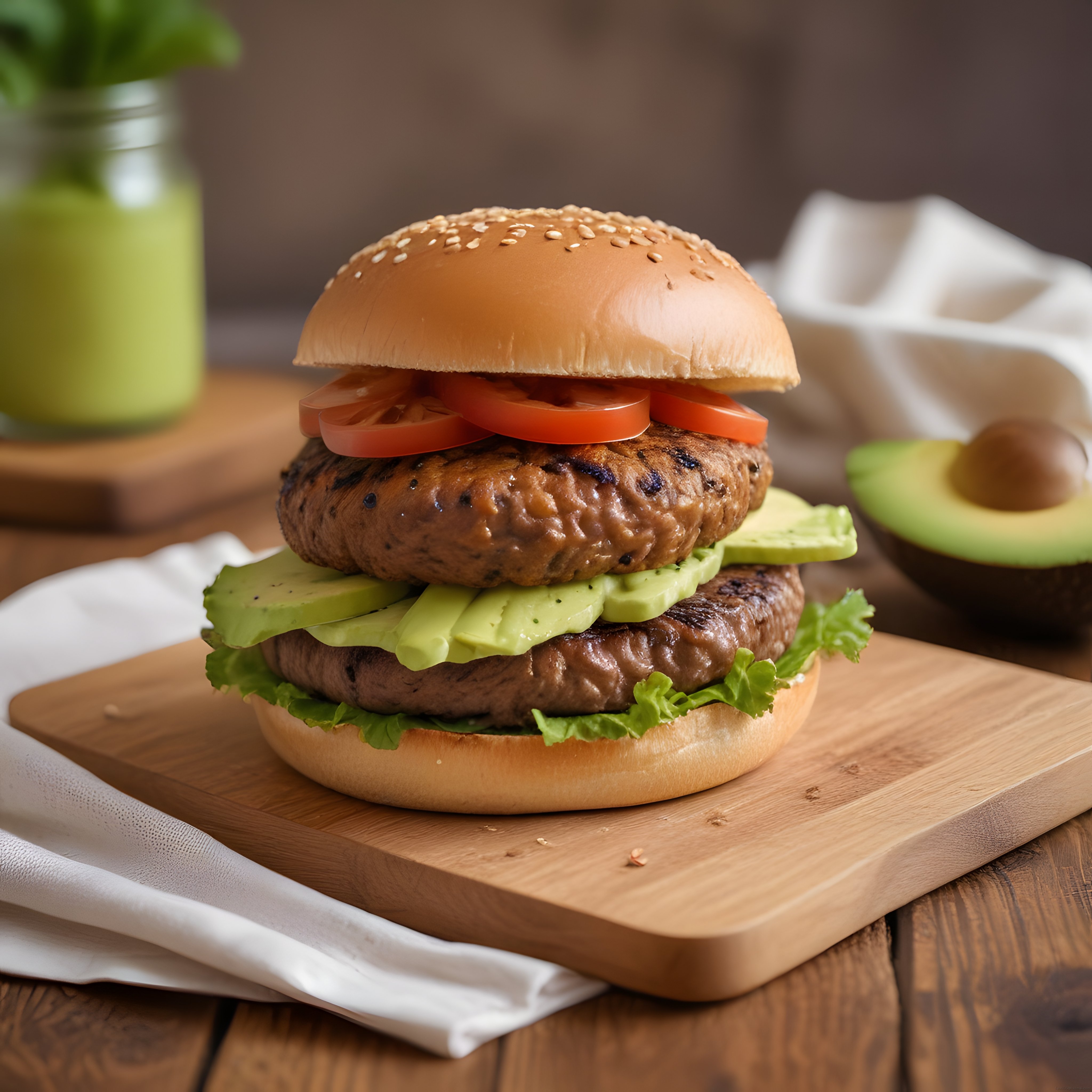 Ev Yapımı Çift Katlı Avokadolu Burger Tarifi: Lezzetli ve Sağlıklı Sunum