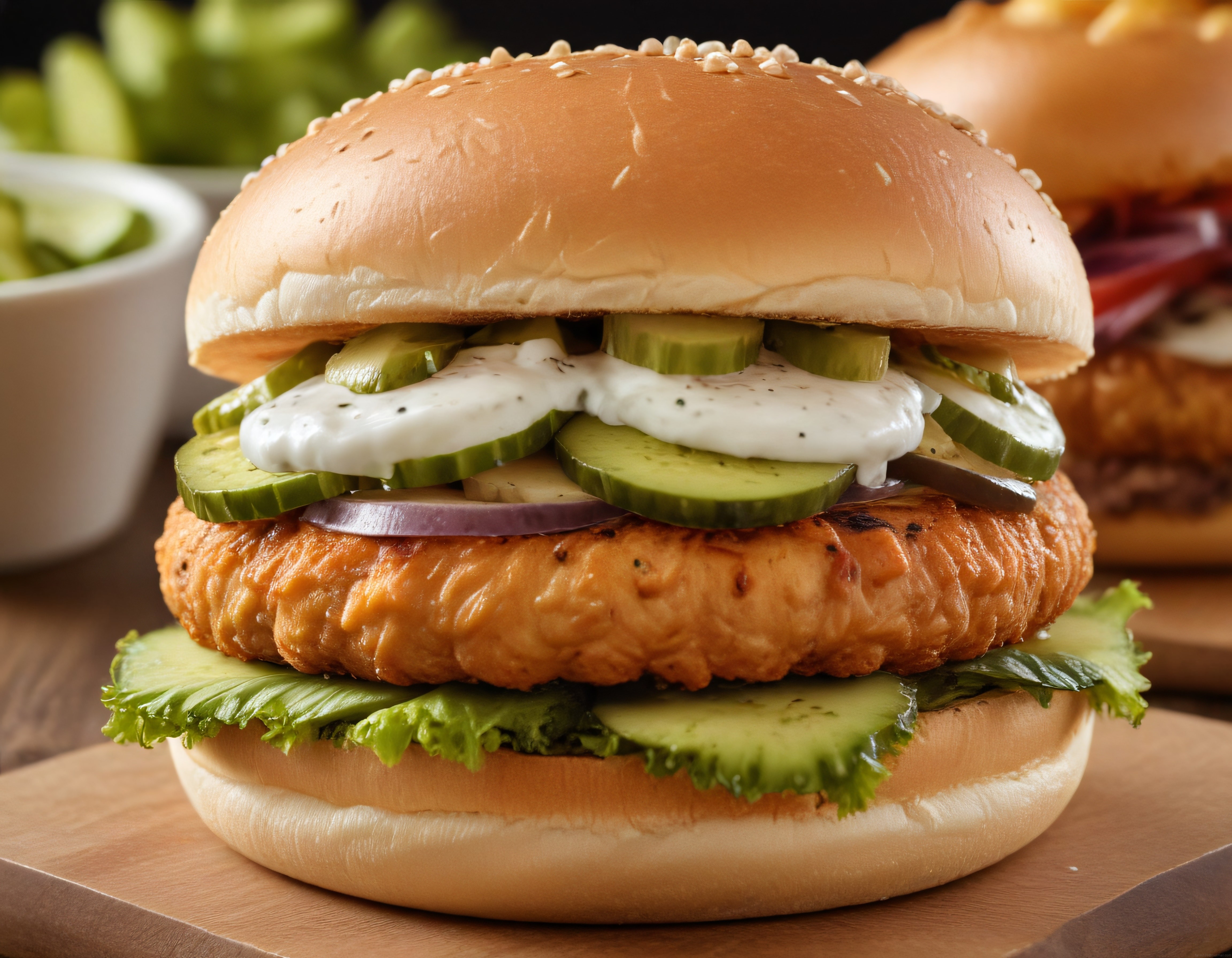 Ev Yapımı Çıtır Balık Burger: Salatalık, Marul ve Özel Sos Eşliğinde