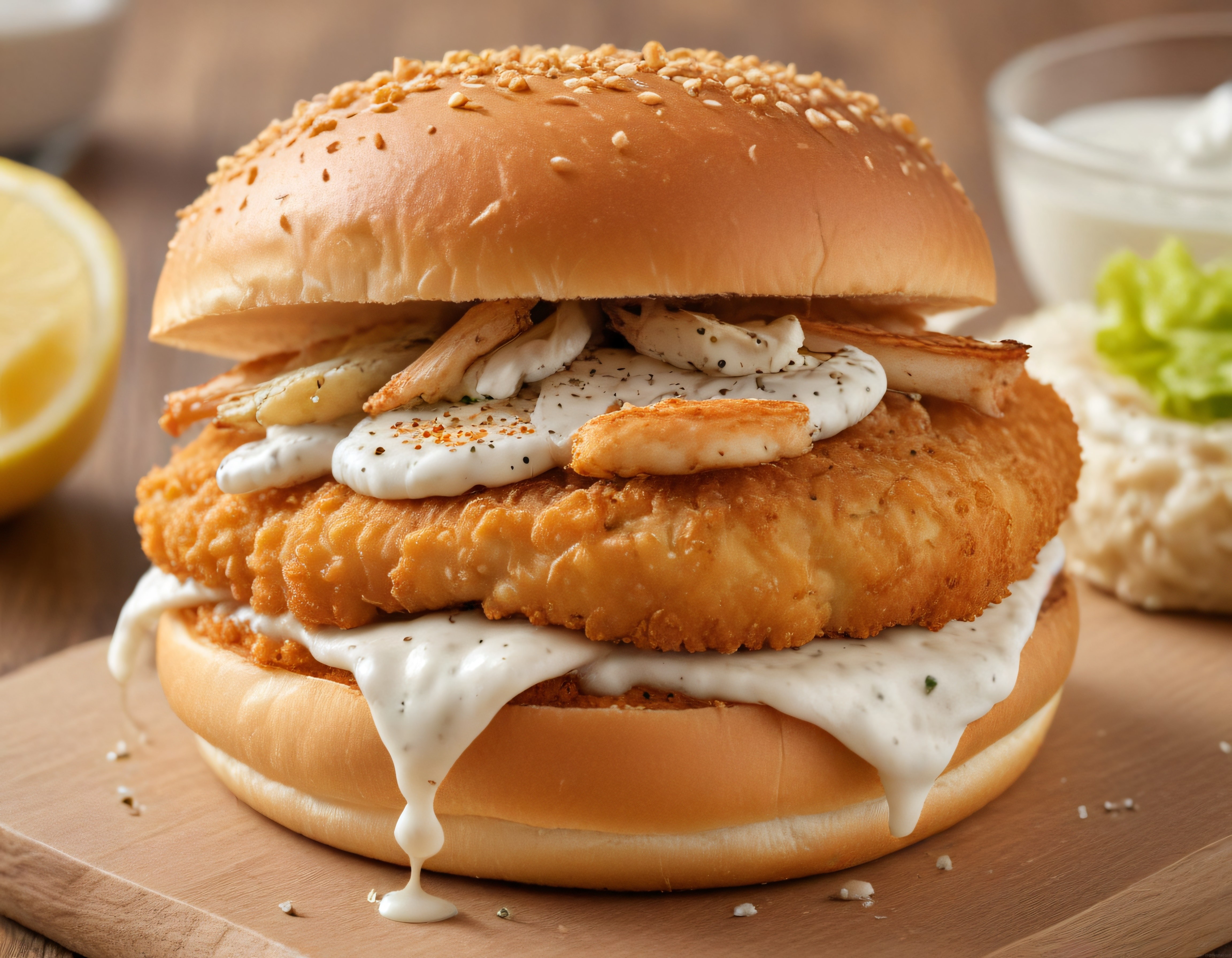 Ev Yapımı Çıtır Balık Burger: Susamlı Ekmek ve Özel Sos ile Lokanta Lezzeti