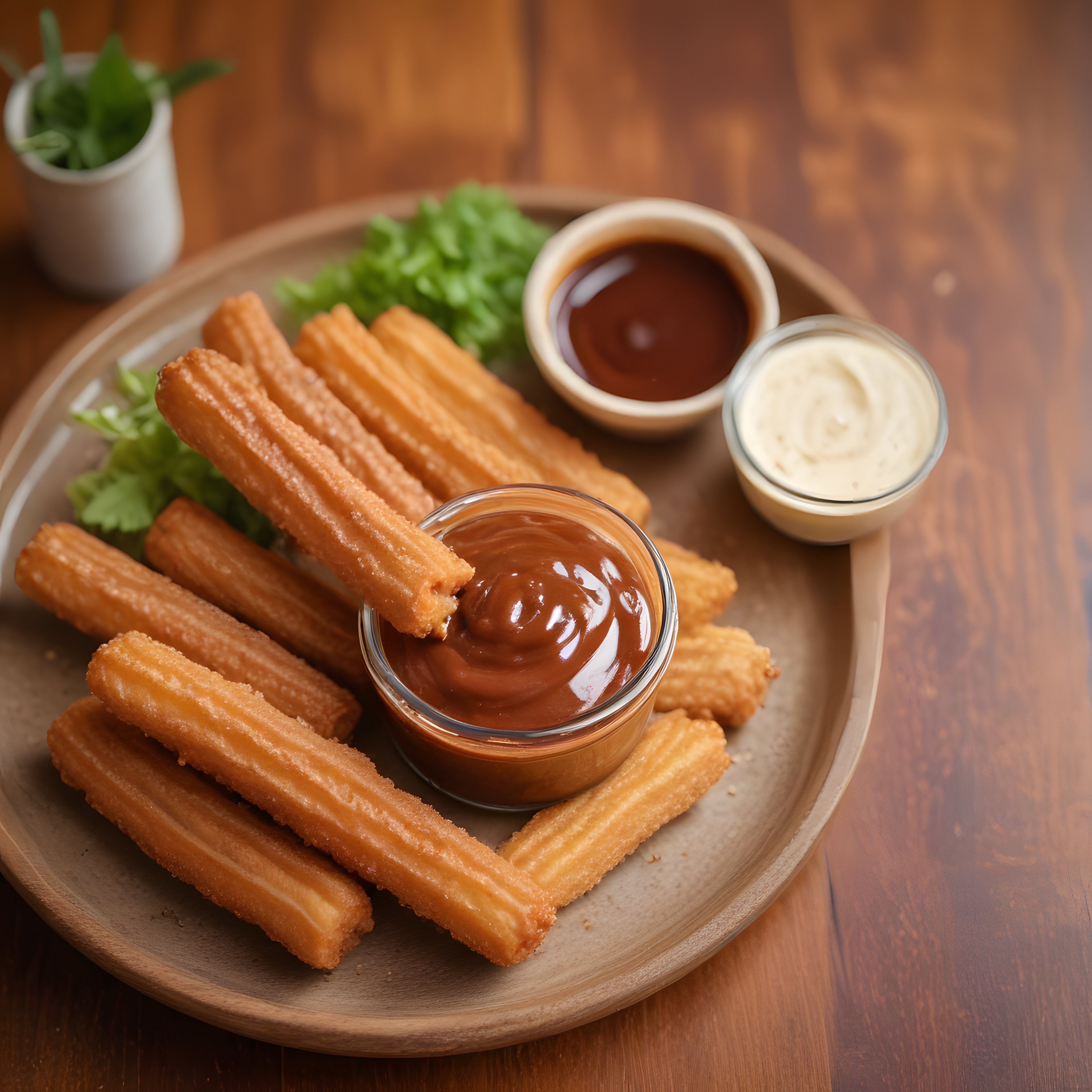 Ev Yapımı Çıtır Churros Tarifi: Çikolata ve Kremalı Dip Soslarla Sunum