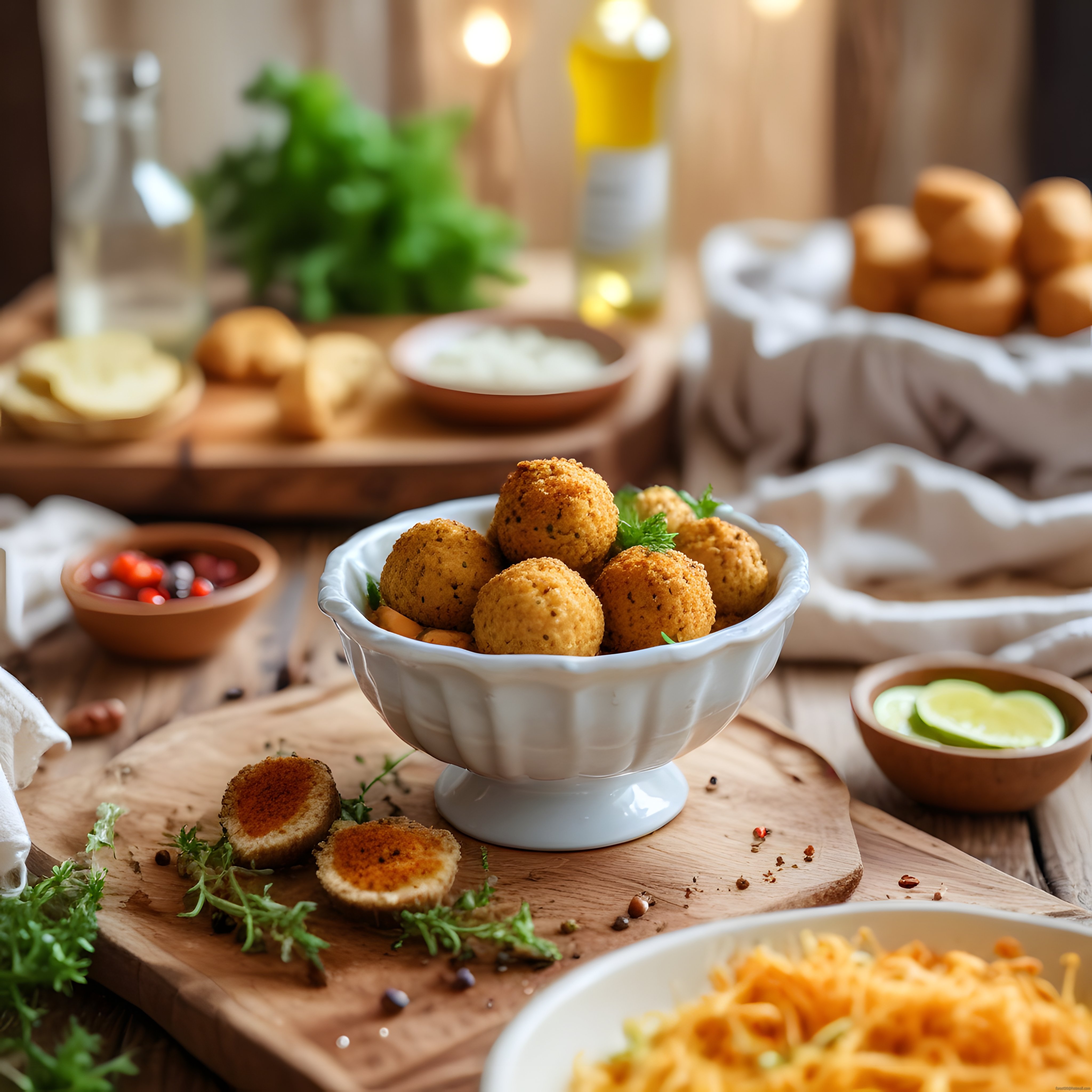 Ev Yapımı Çıtır Patates Kroket: Rustik Sunumda Lezzetli Atıştırmalık
