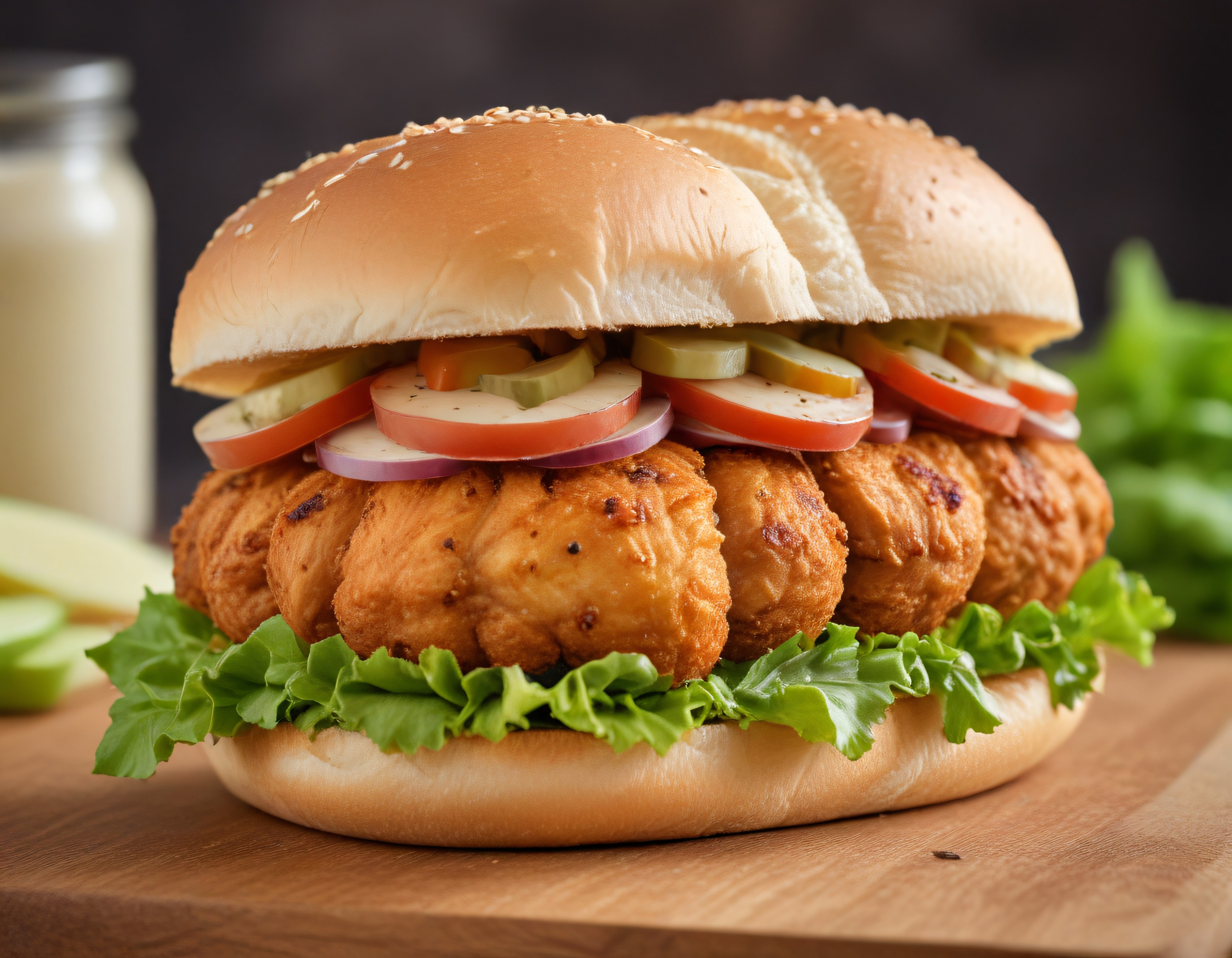 Ev Yapımı Çıtır Tavuk Burger: Taze Sebzeler ve Özel Sos ile Lezzet Şöleni
