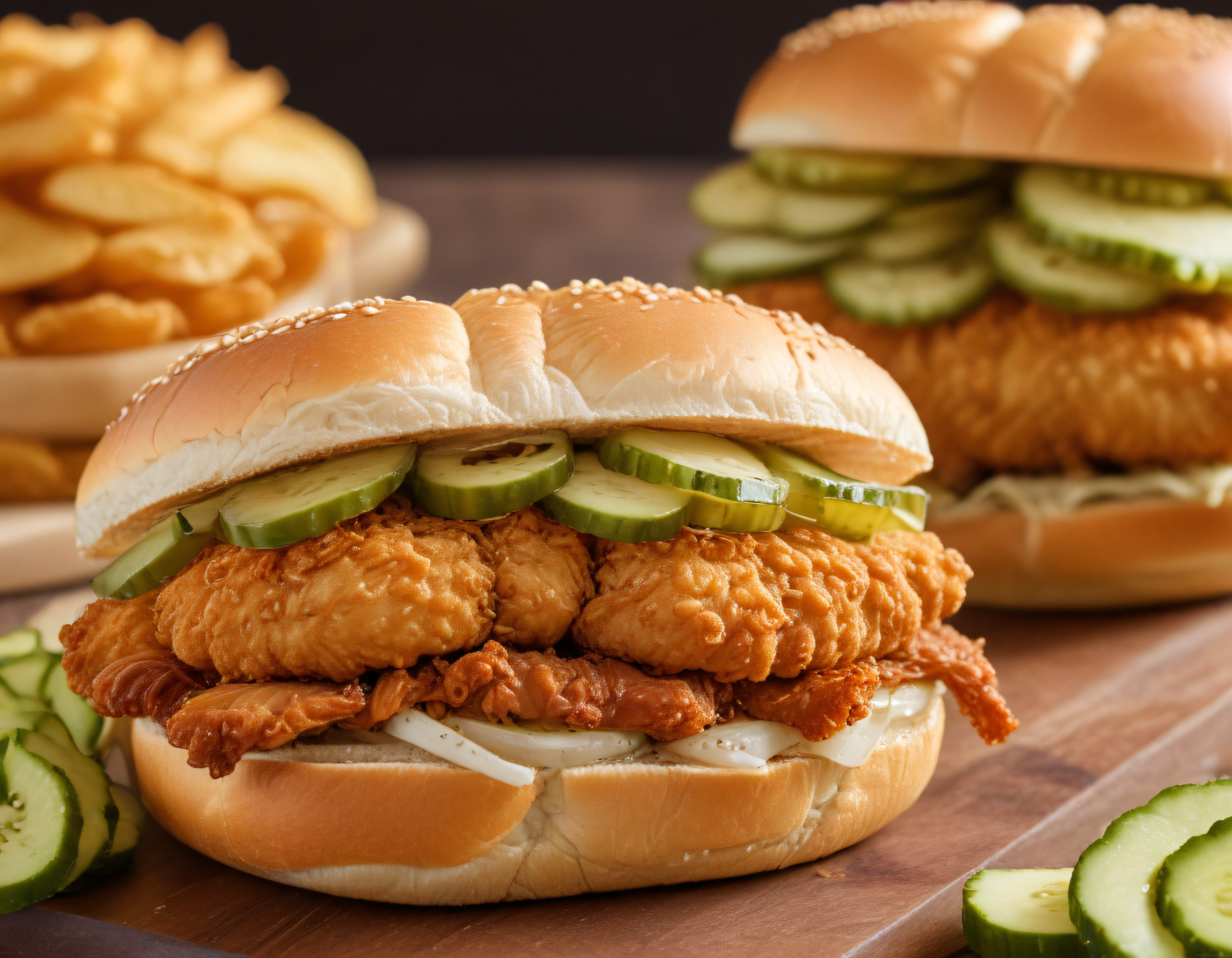 Ev Yapımı Çıtır Tavuk Burger ve Patates Kızartmasıyla Lezzetli Menü
