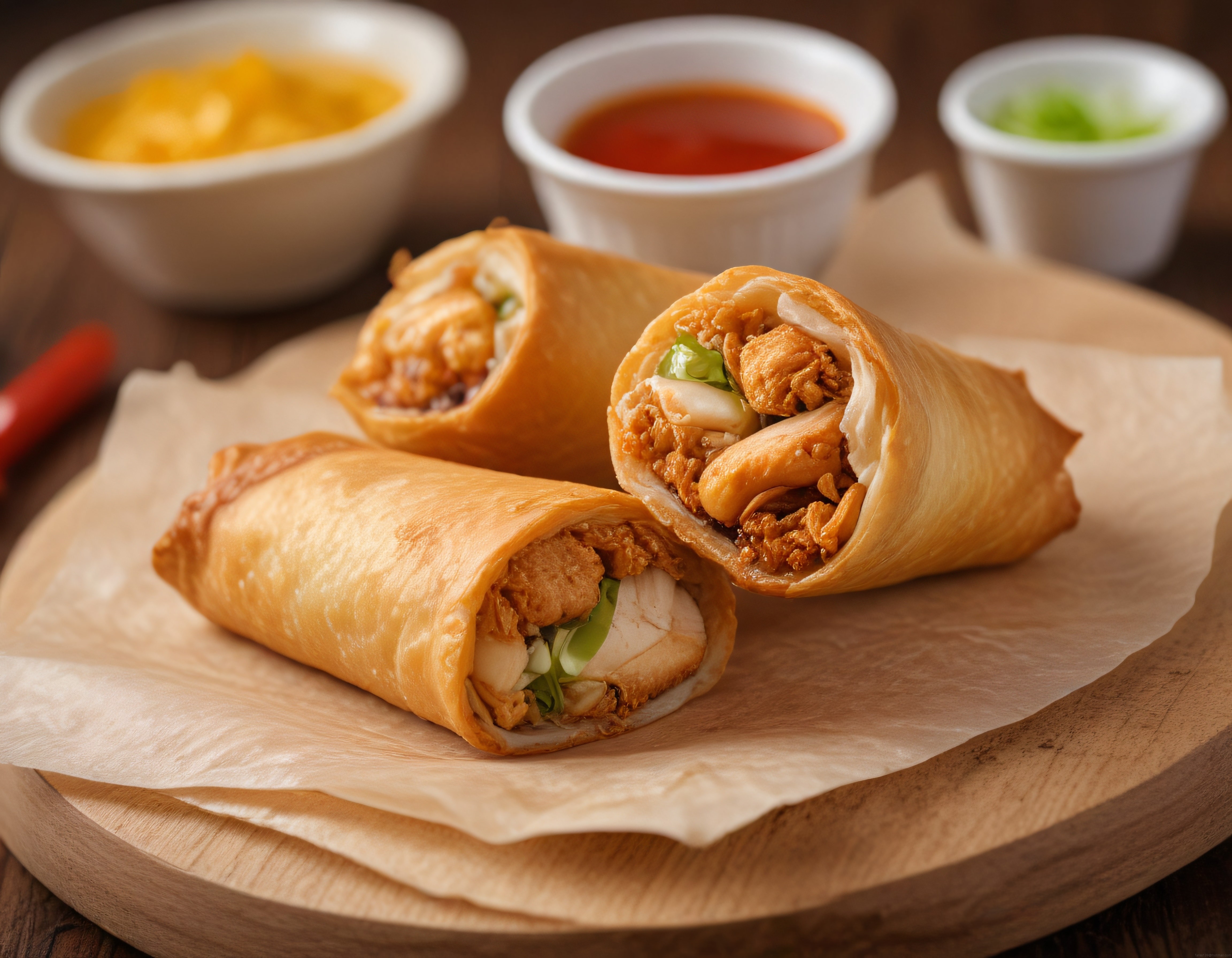 Ev Yapımı Çıtır Tavuklu Börek ve Özel Soslarla Nefis Atıştırmalık