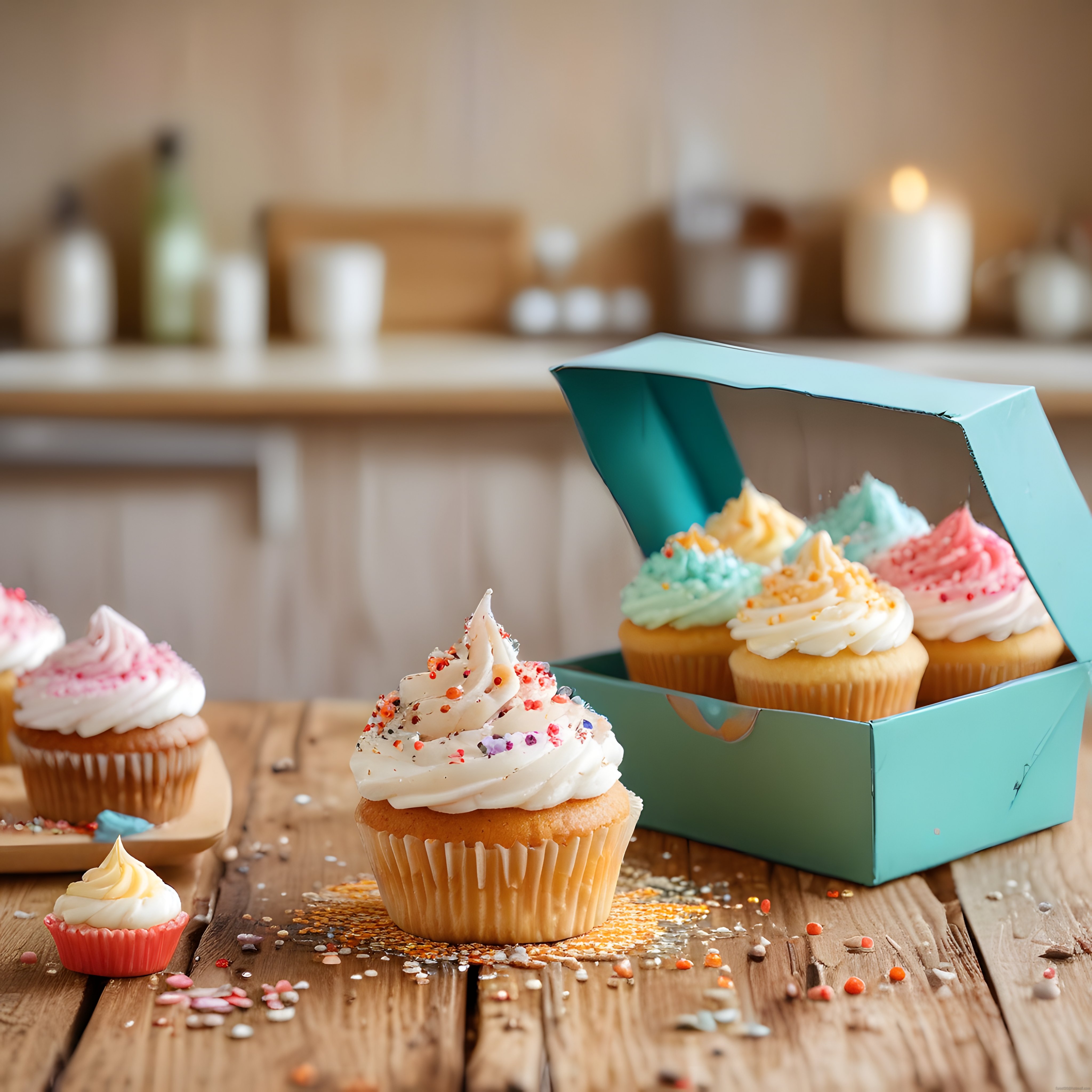 Ev Yapımı Cupcake Koleksiyonu: Renkli Krema ve Süslü Kapkek Tatlıları