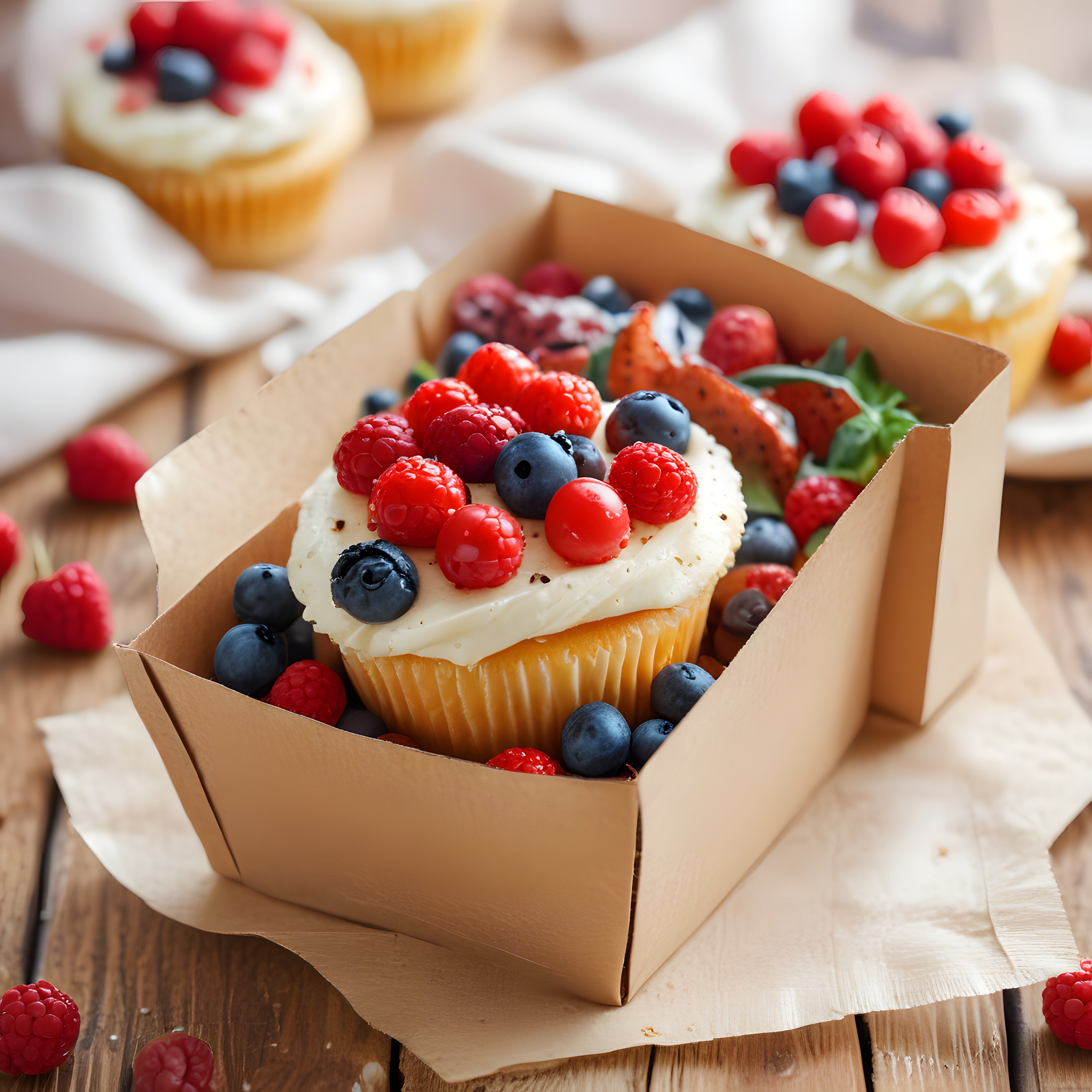 Ev Yapımı Cupcake Tarifi: Taze Orman Meyveleriyle Süslenmiş Lezzetli Tatlılar