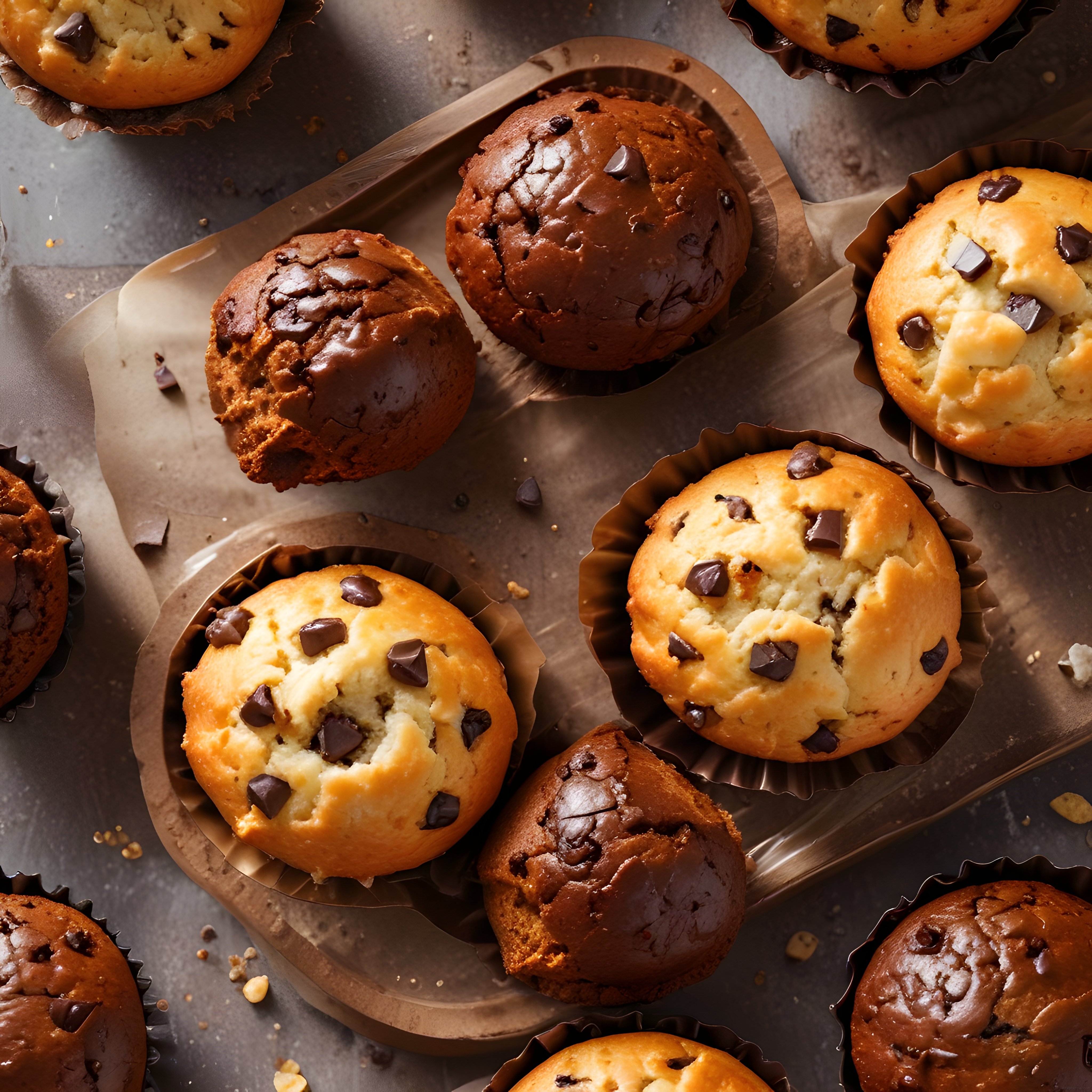 Ev Yapımı Damla Çikolatalı Muffinler - Fırından Yeni Çıkmış Tatlı Lezzetler