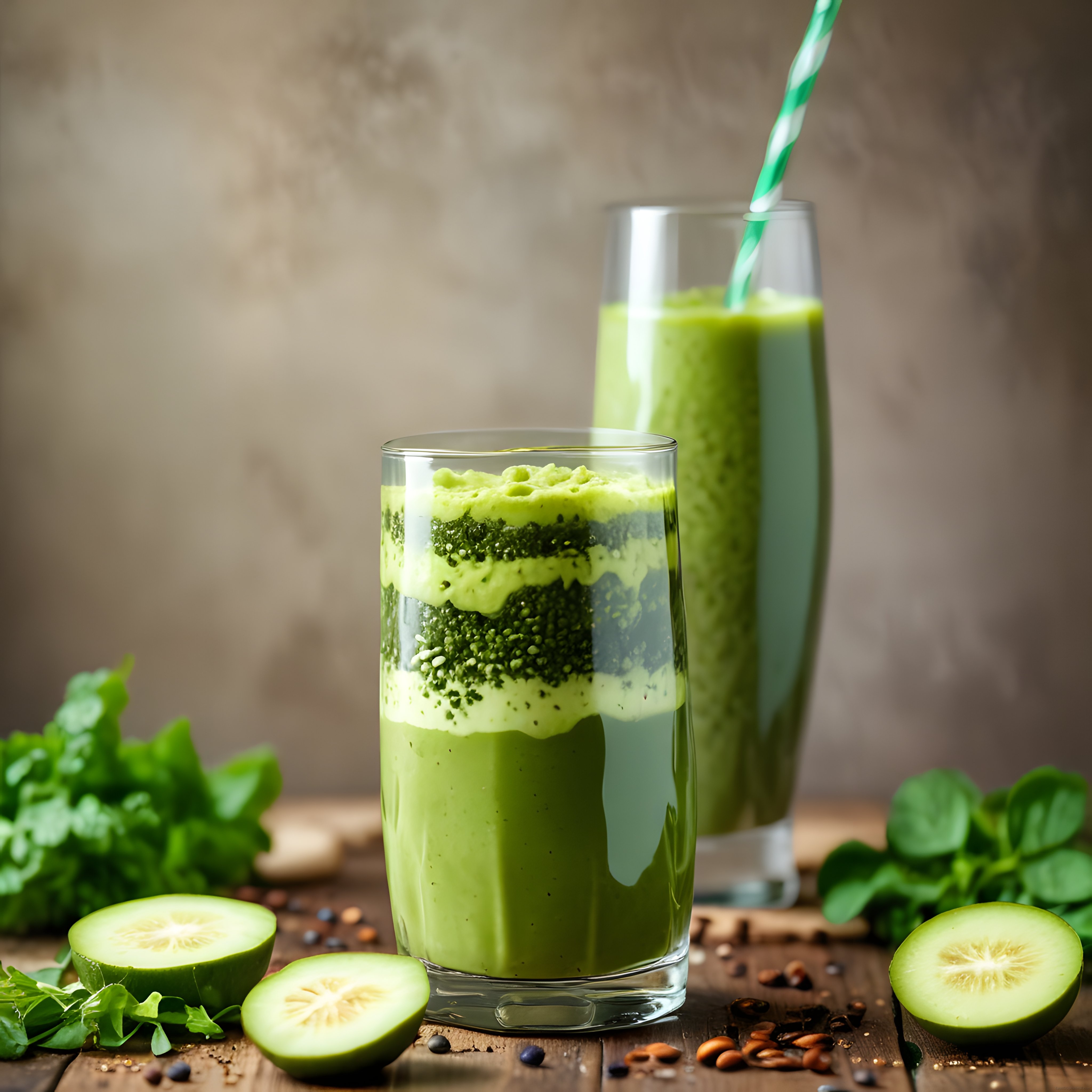 Ev Yapımı Detoks Yeşil Smoothie: Salatalık ve Ispanaklı Sağlıklı İçecek
