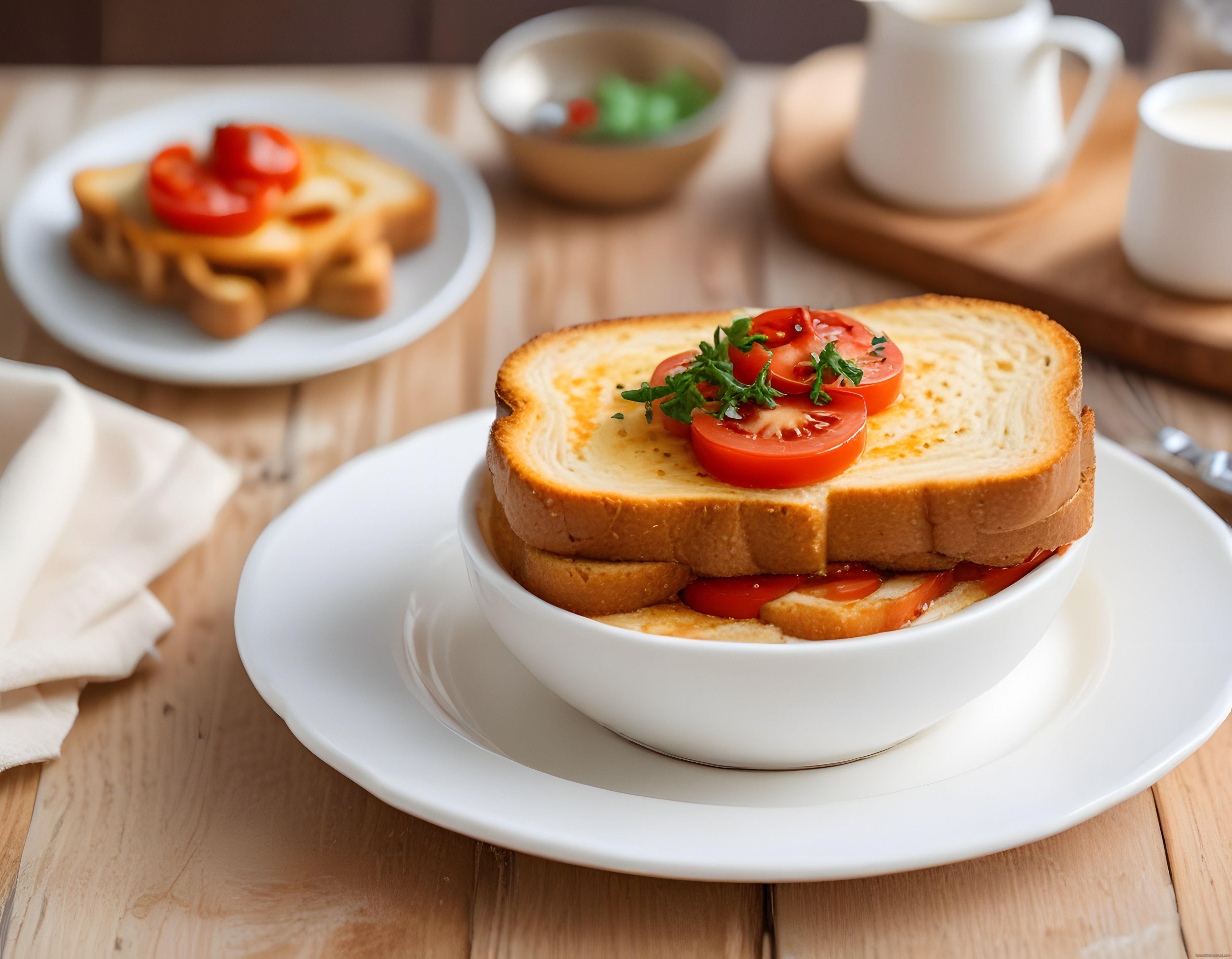 Ev Yapımı Domatesli Kızarmış Ekmek ile Sıcacık Bir Kahvaltı Keyfi