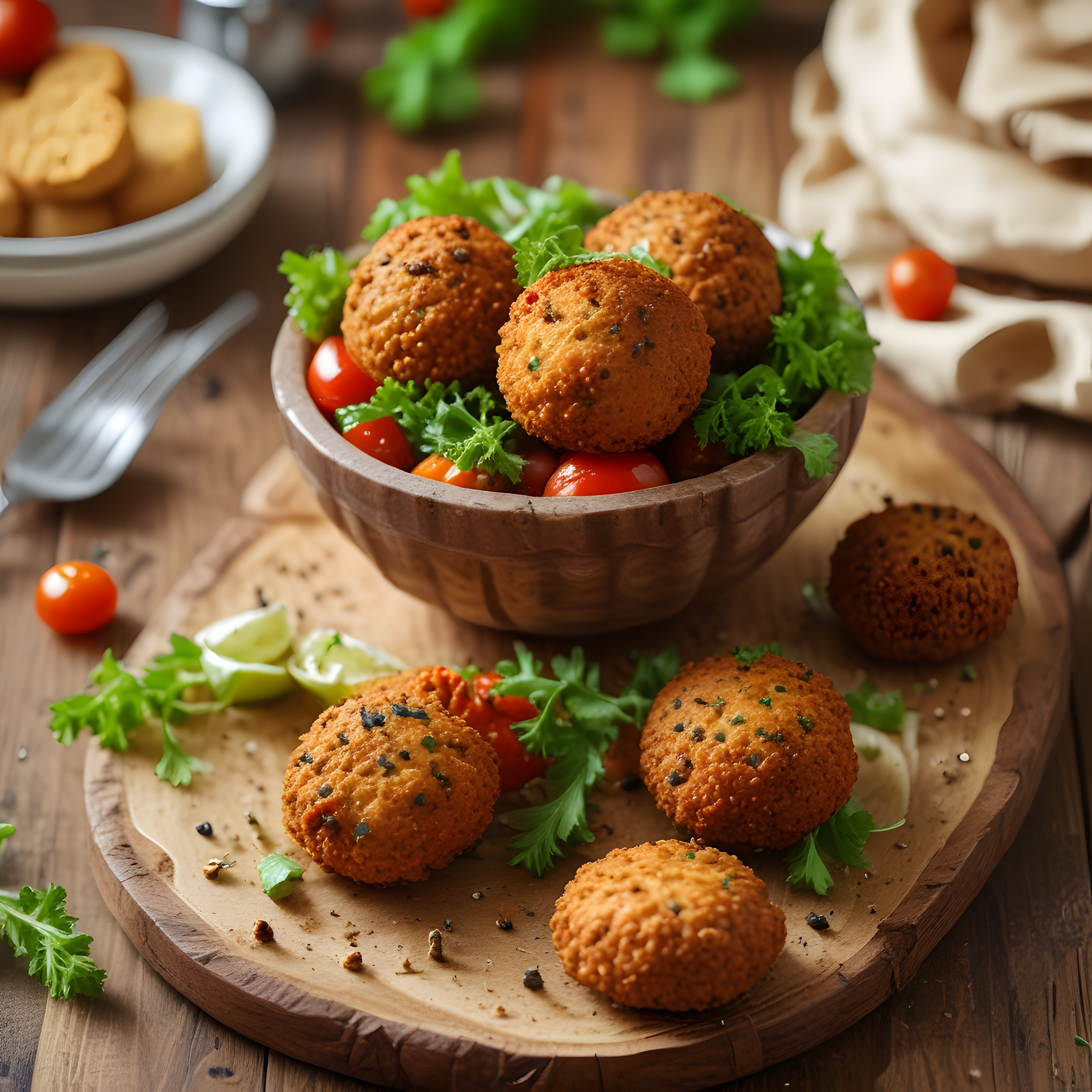 Ev Yapımı Falafel Tarifi: Çıtır Nohut Köftesi ve Taze Salata Süslemesi