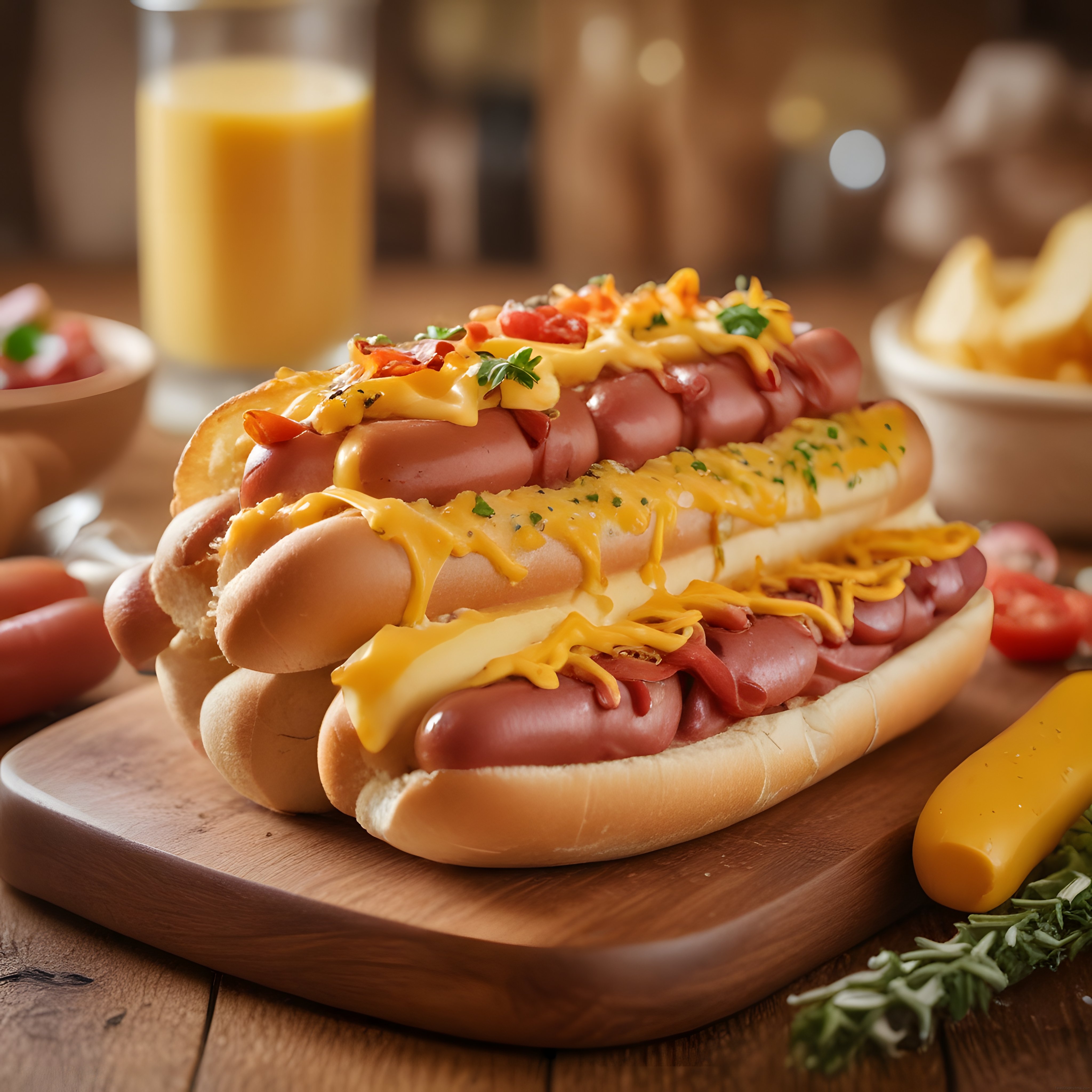 Ev Yapımı Gourmet Hot Doglar: Erimiş Cheddar ve Özel Soslarla Mükemmel Sunum