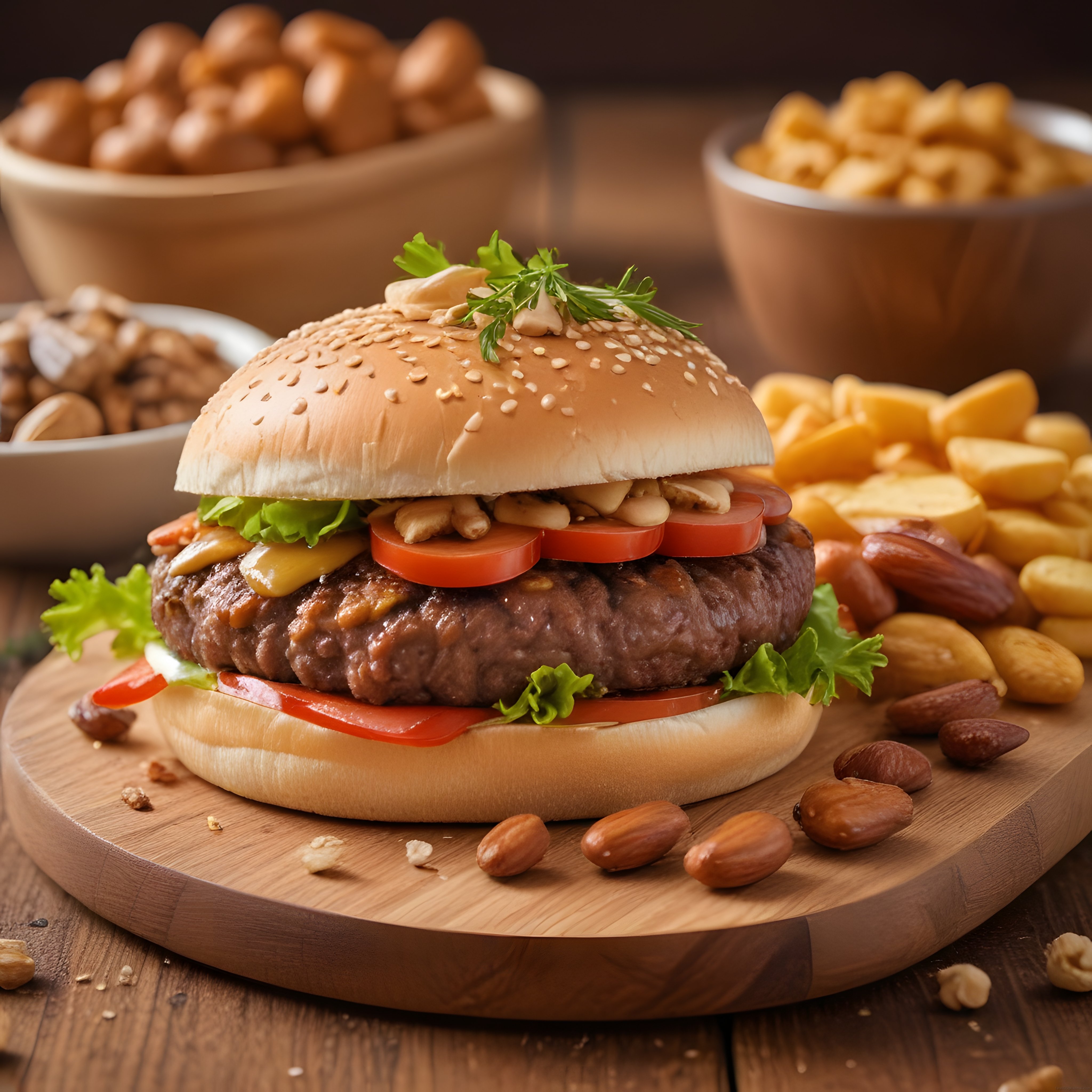 Ev Yapımı Hamburger: Susamlı Ekmek, Sulu Köfte ve Yanında Çıtır Patates