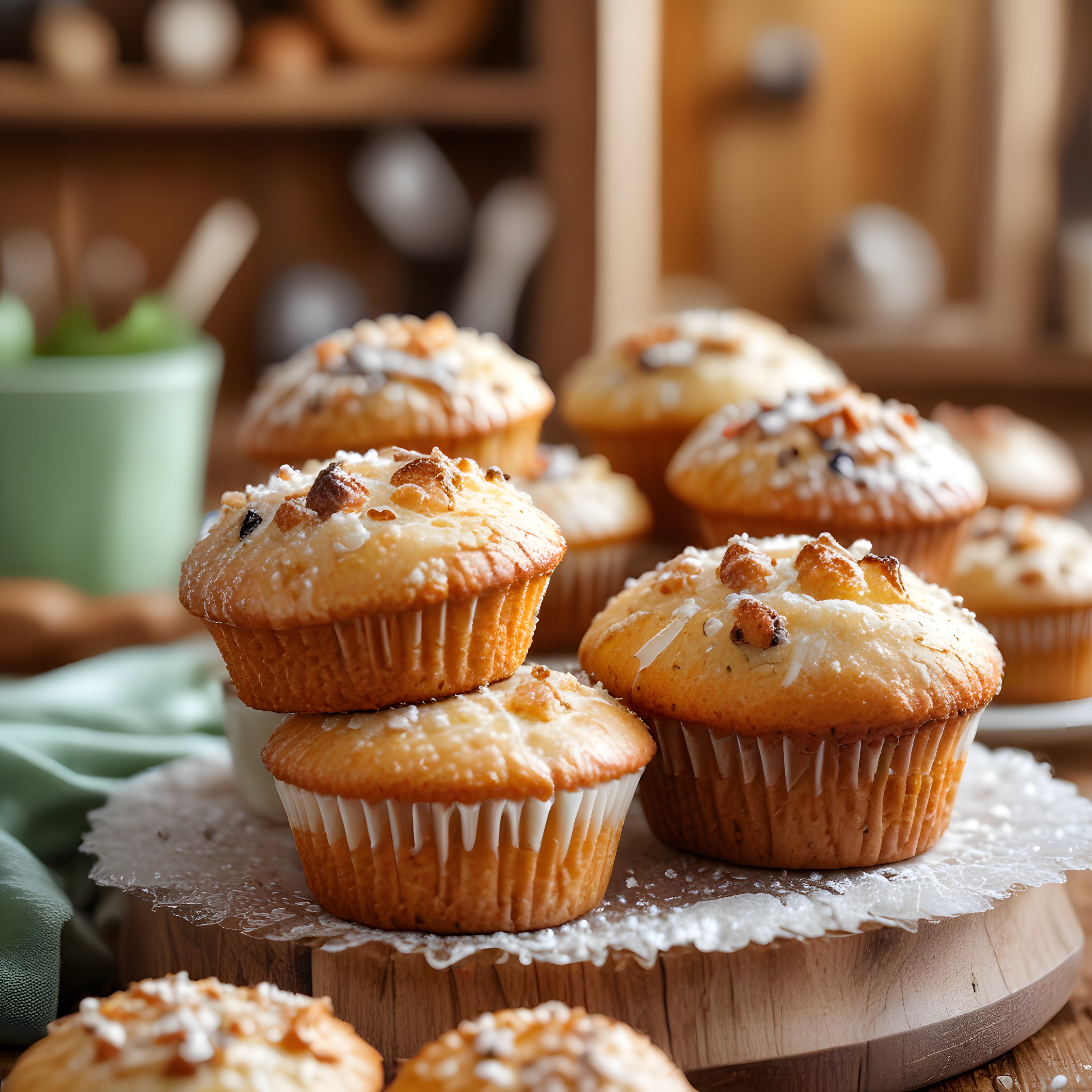 Ev Yapımı Hindistan Cevizli Muffinler ve Sıcak Bir Mutfak Köşesi
