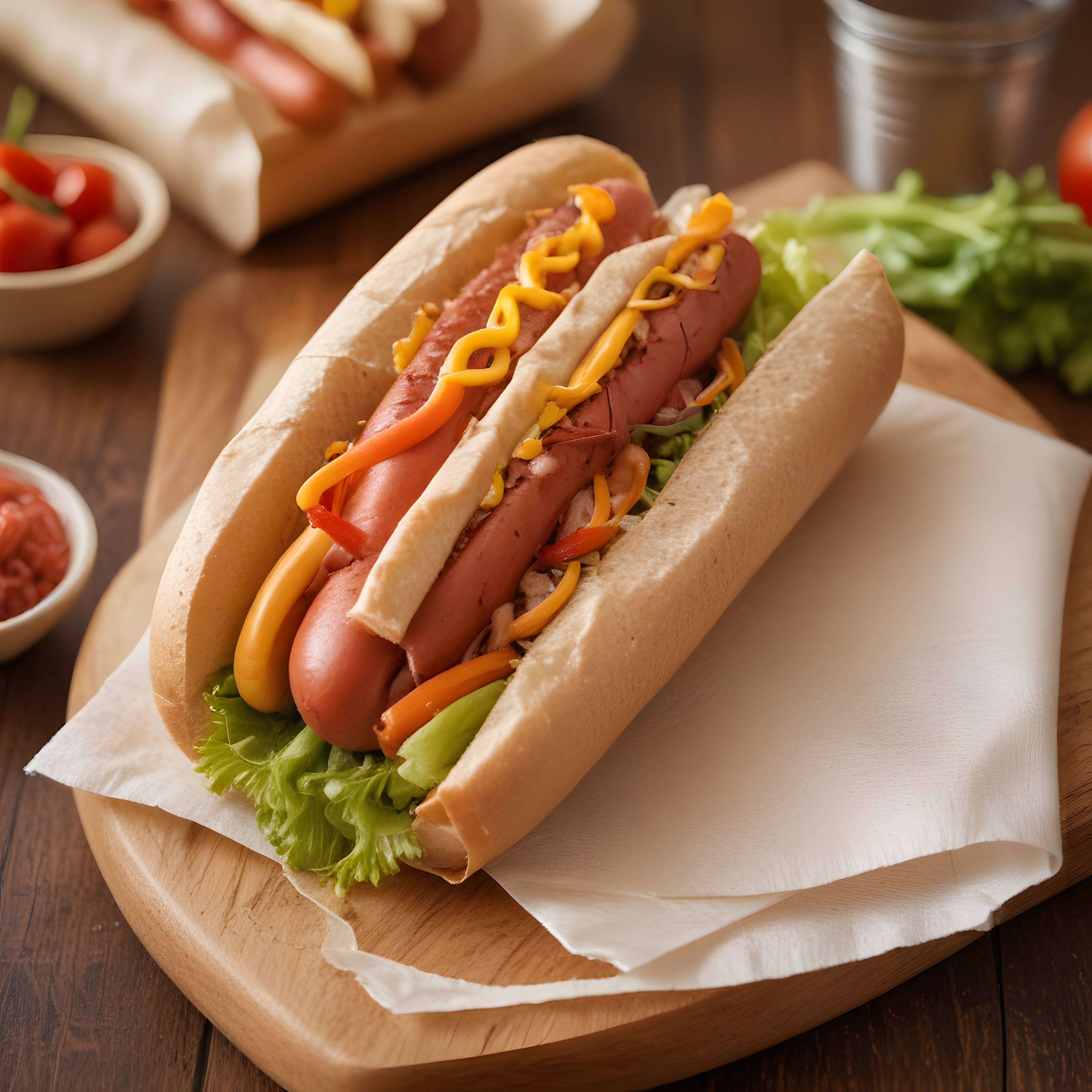 Ev Yapımı Hot Dog Tarifi: Hardallı Sosisli Sandviç ve Taze Sebzeler