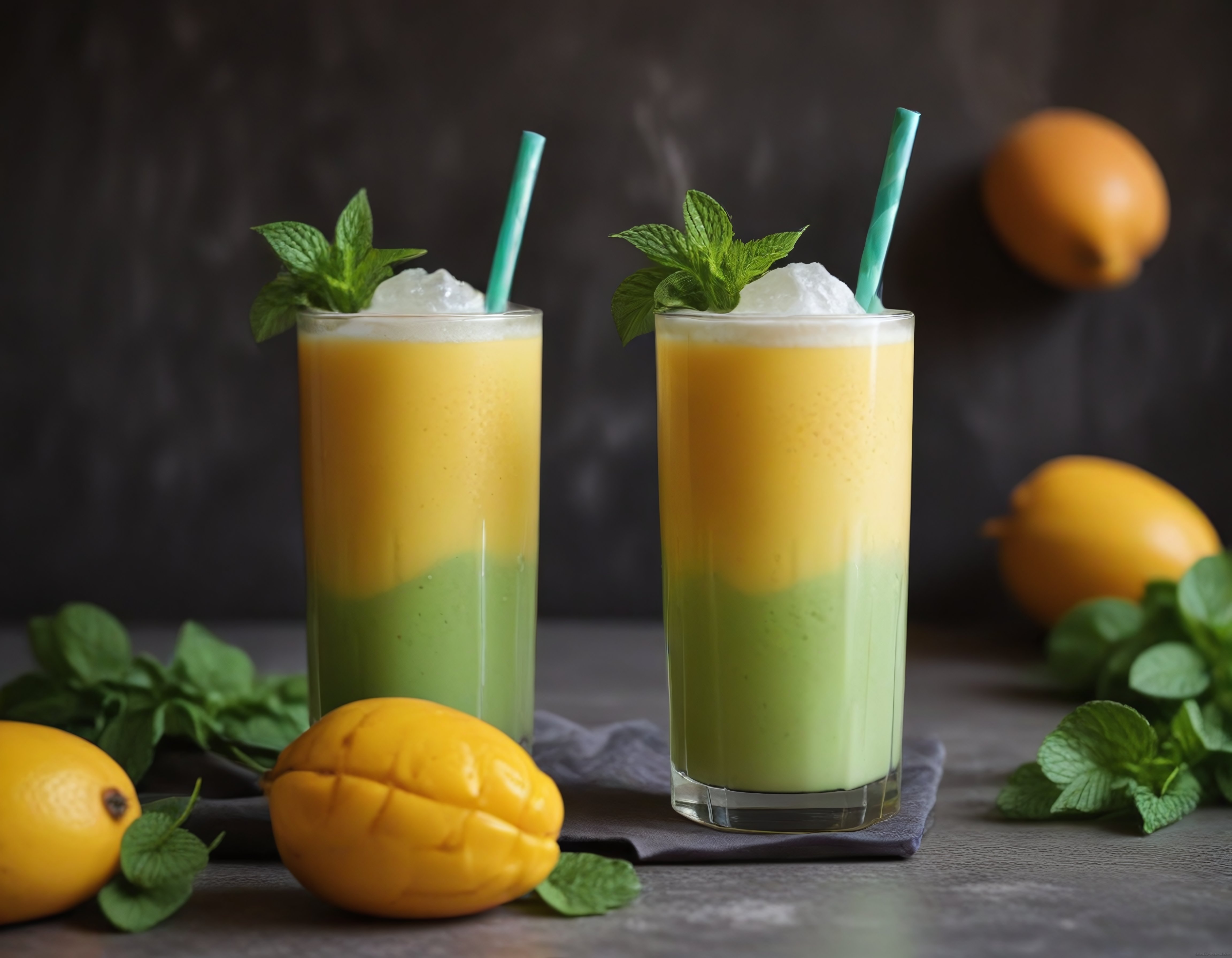 Ev Yapımı İki Katmanlı Mango Smoothie: Buz Gibi Serinletici Sağlıklı İçecek