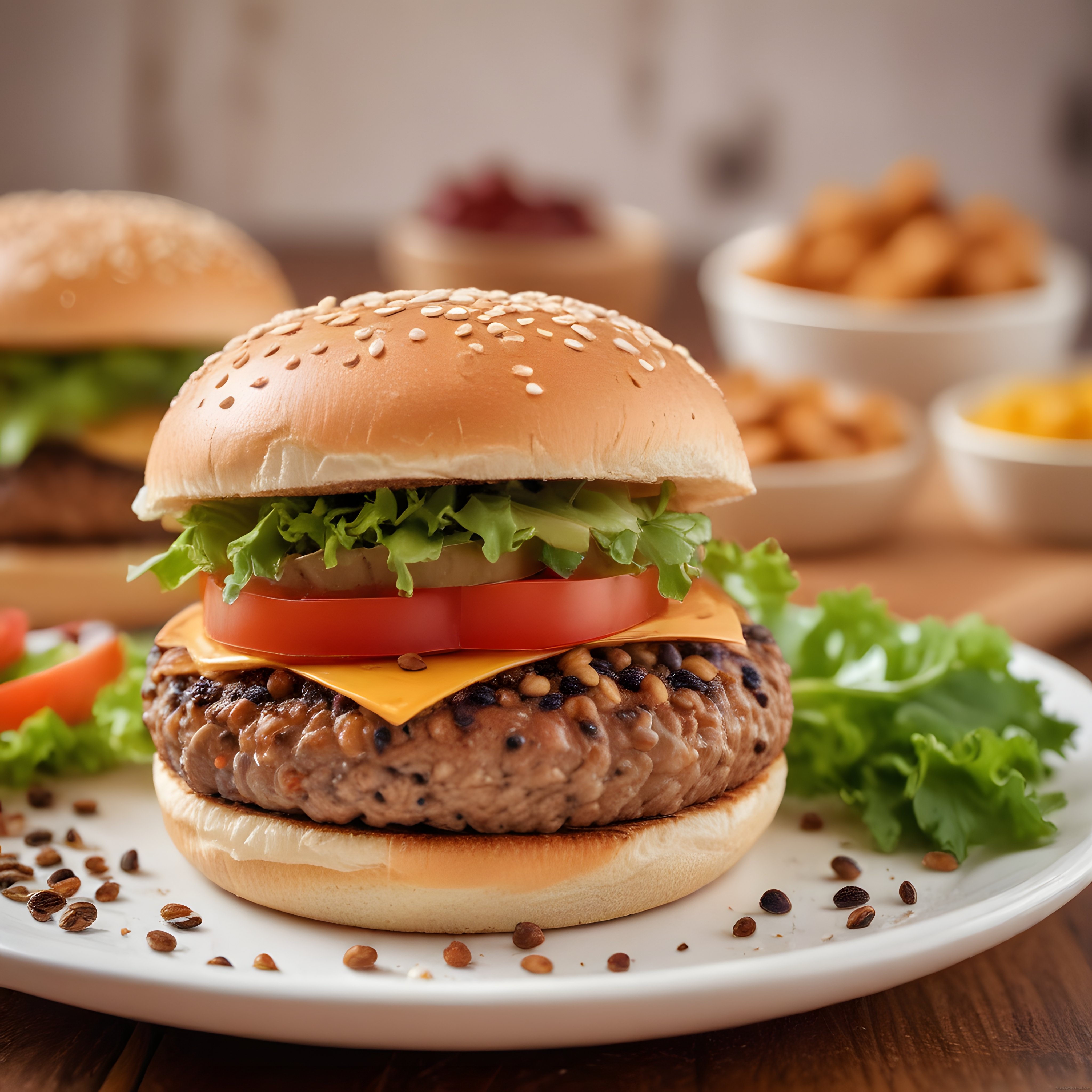 Ev Yapımı Izgara Burger Tarifi: Cheddar Peynirli ve Taze Sebzeli Hamburger