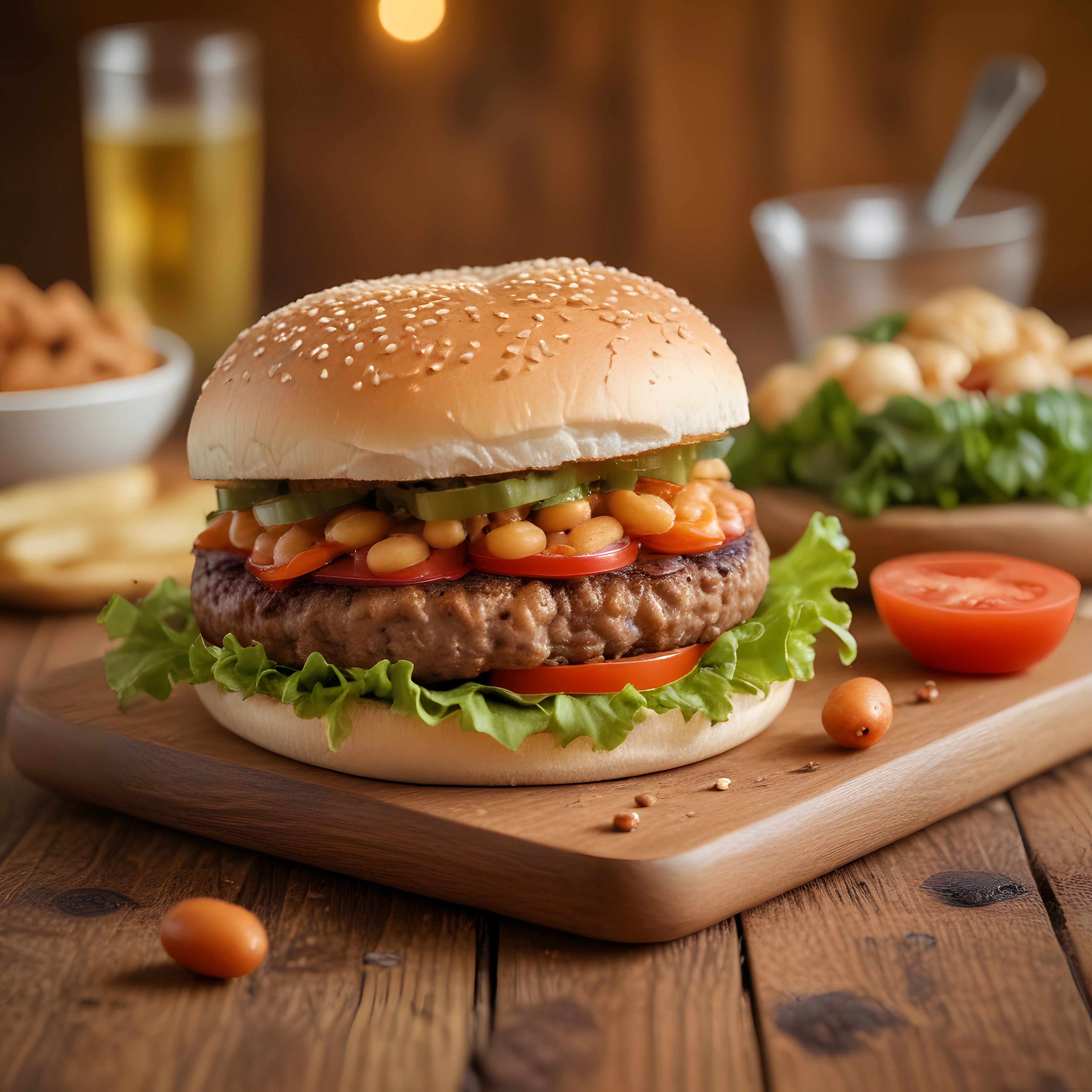 Ev Yapımı Izgara Köfteli Hamburger ve Taze Sebzelerle Göz Alıcı Tarif