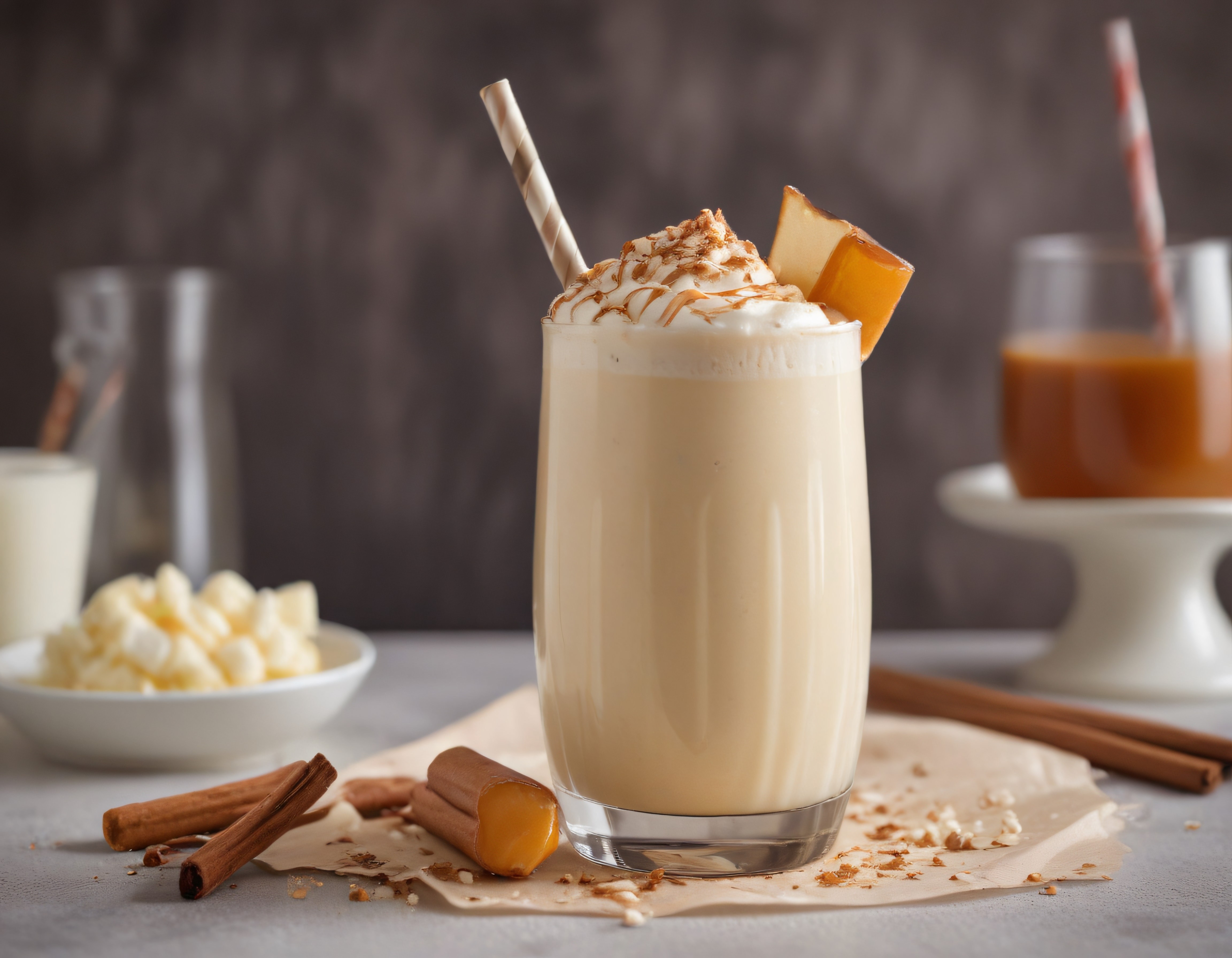Ev Yapımı Karamel Soslu Kremalı Milkshake Tarifi ve Tarçınlı Sunum