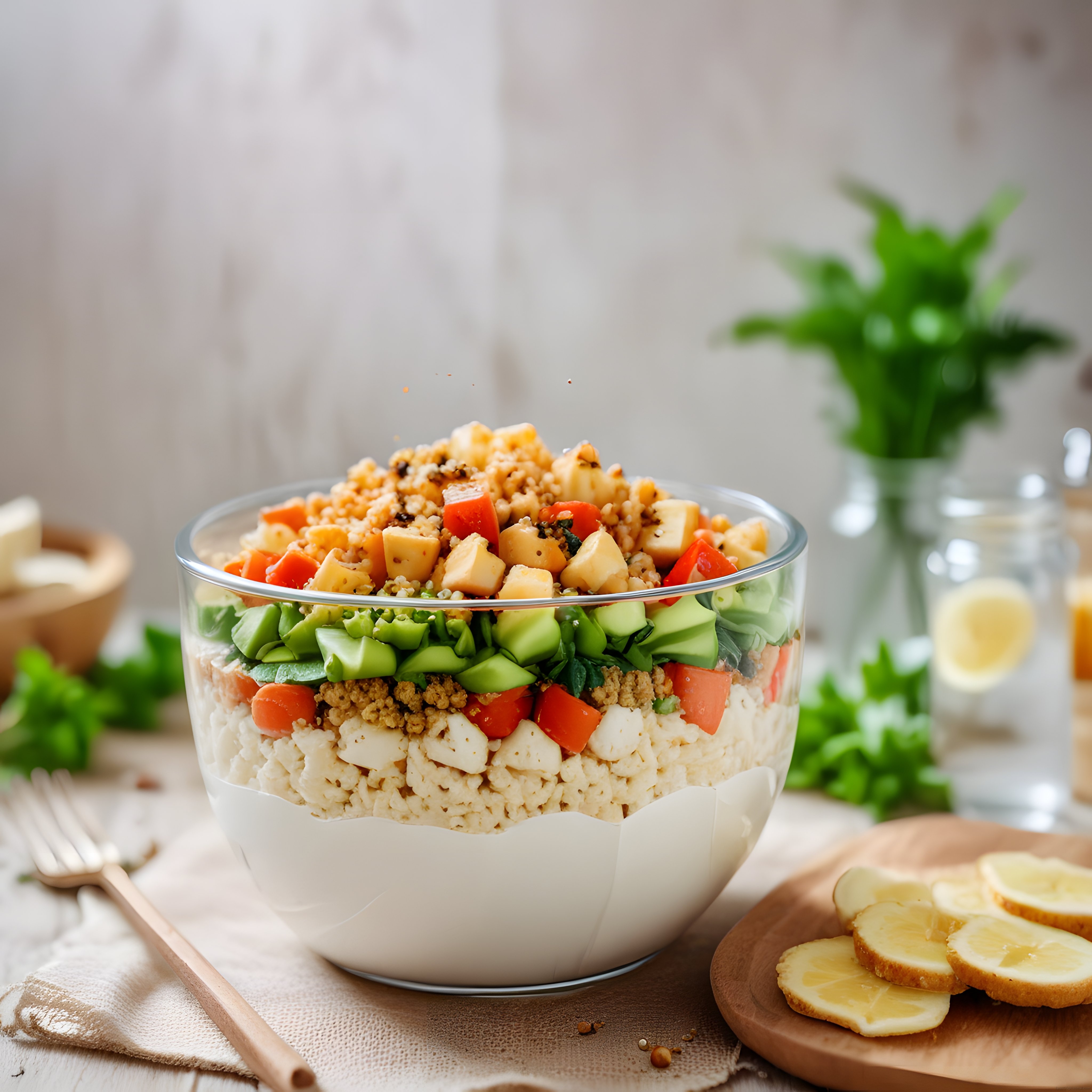 Ev Yapımı Katmanlı Kinoa Salatası ile Sağlıklı ve Lezzetli Öğün Fikri
