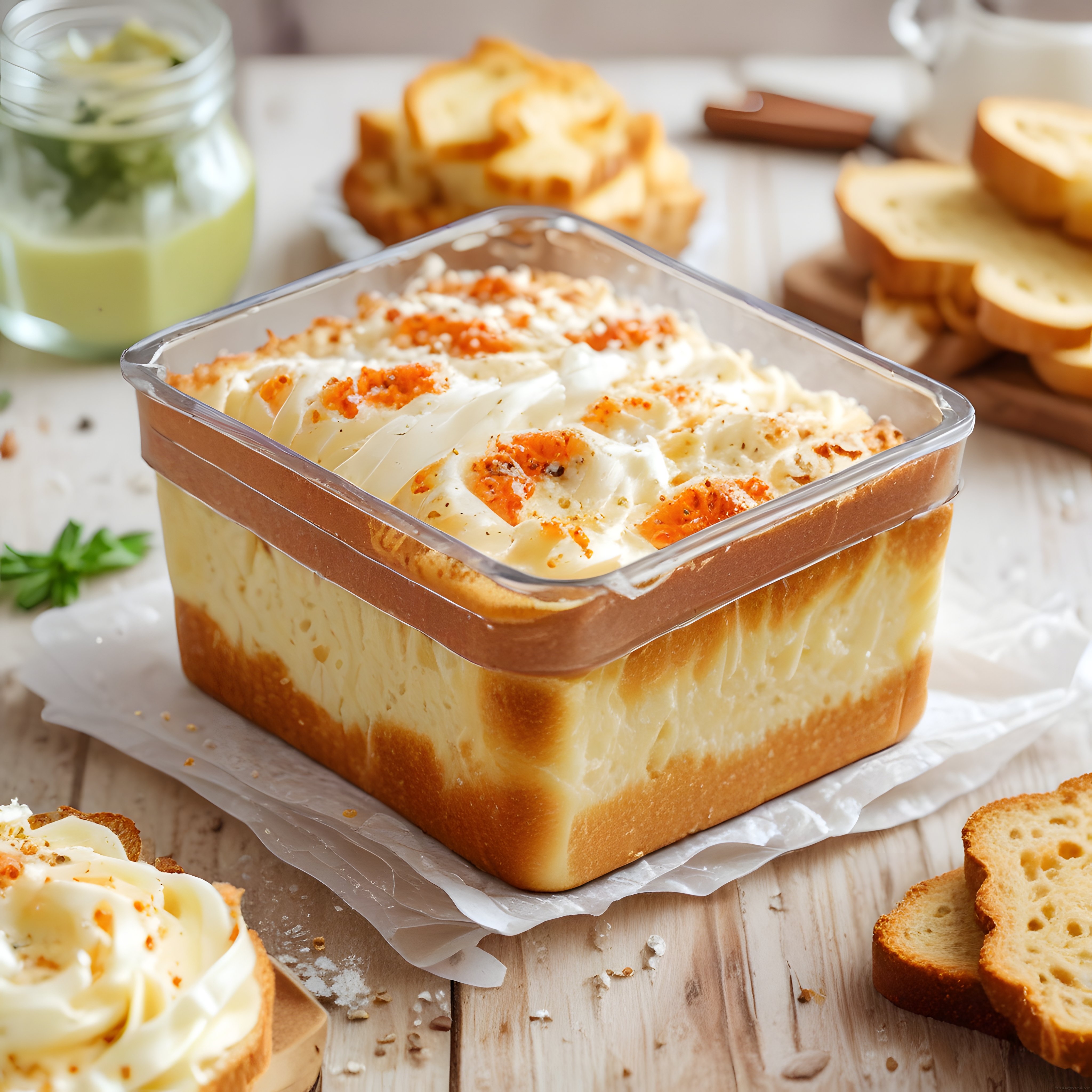 Ev Yapımı Kremalı Dip Sos ve Kızarmış Ekmek ile Lezzetli Bir Sunum
