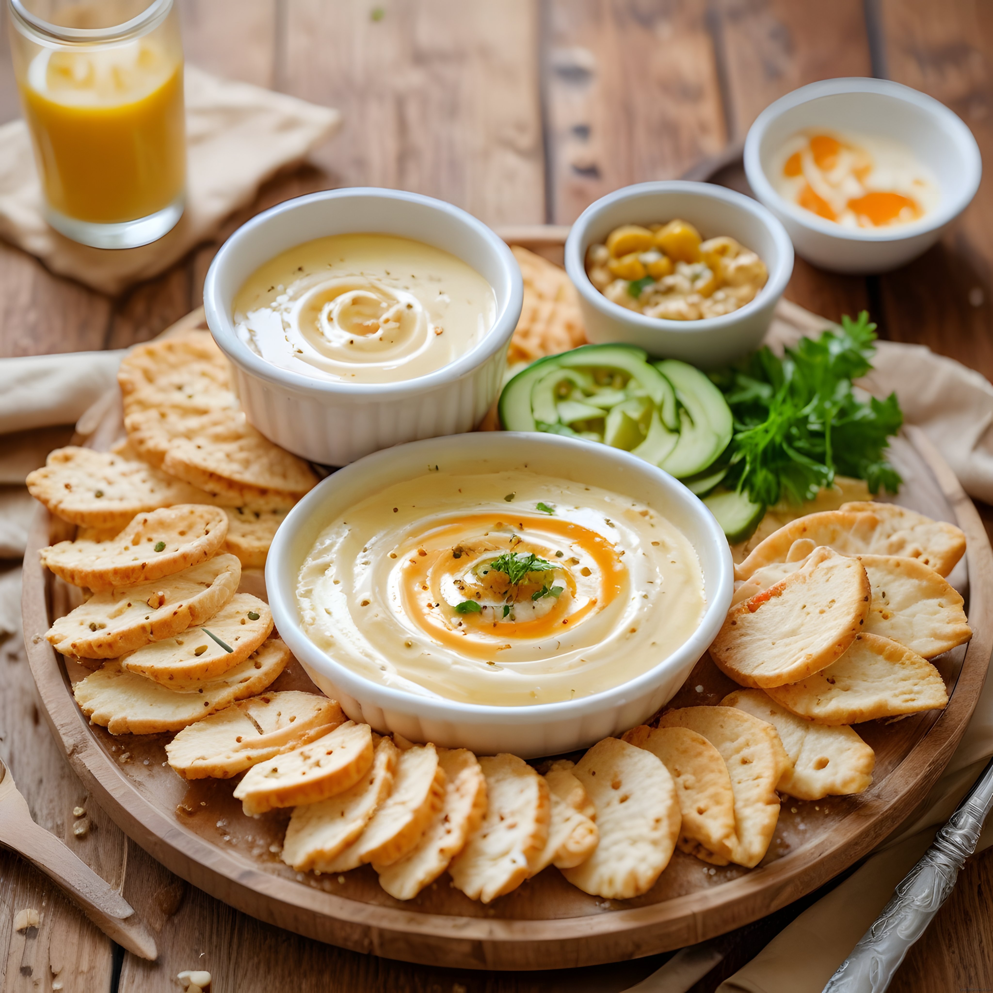 Ev Yapımı Kremalı Humus Tabağı ve Kızarmış Ekmek Dilimleriyle Leziz Sunum