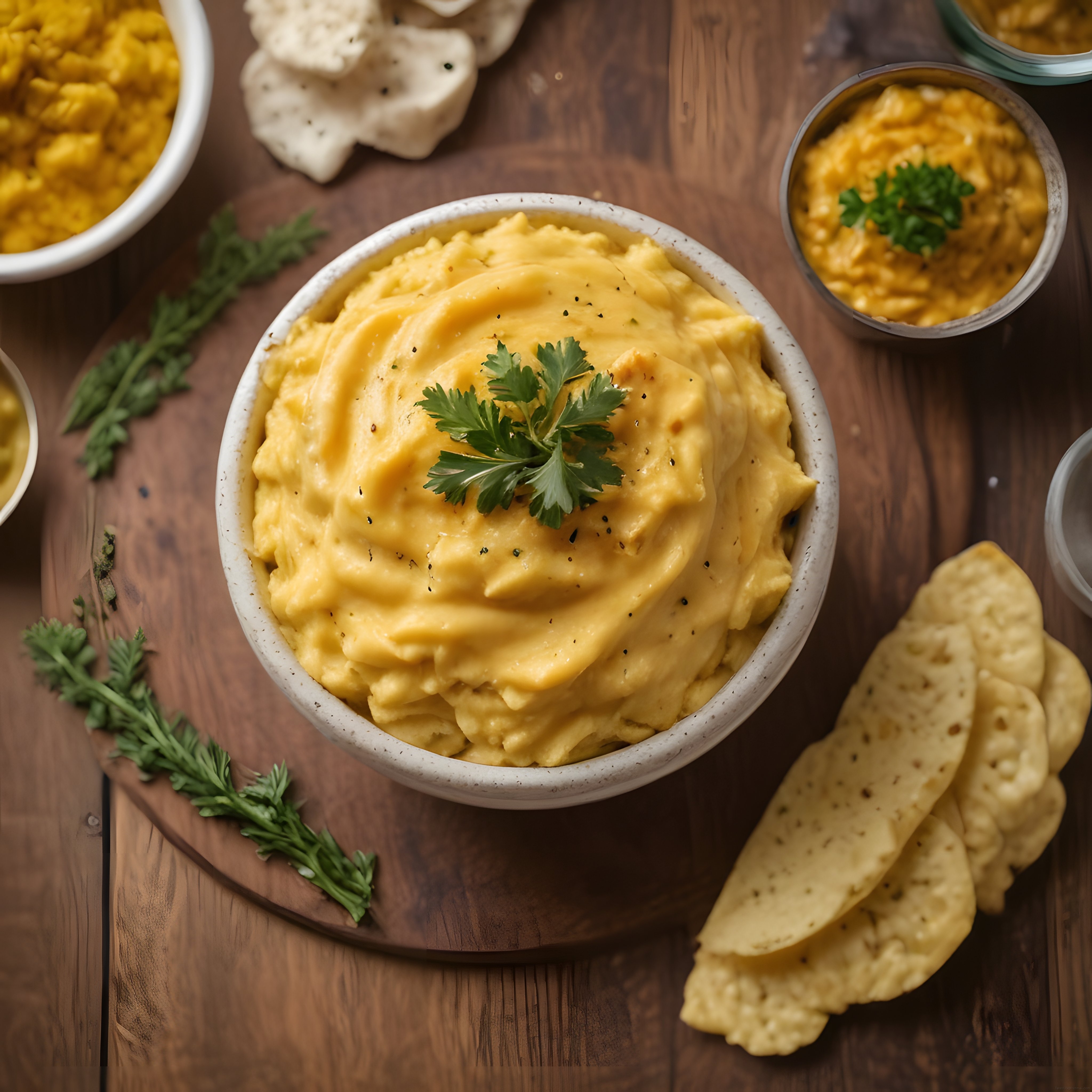 Ev Yapımı Kremalı Humus Tarifi, Taze Maydanoz ve Cips ile Nefis Sunum
