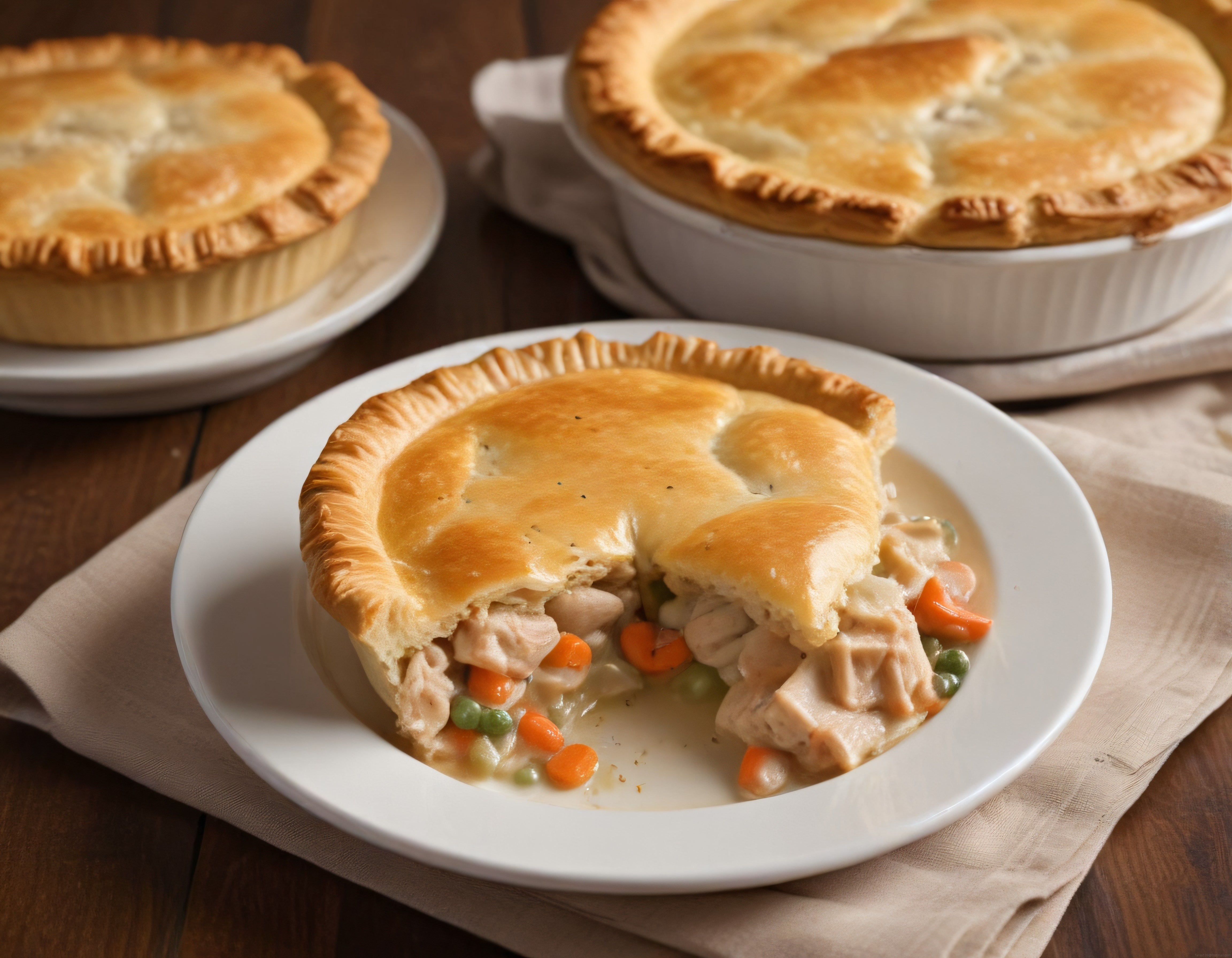 Ev Yapımı Kremalı Tavuklu Pot Pie: Altın Rengi Çıtır Hamur ve Dolgun İç Harç