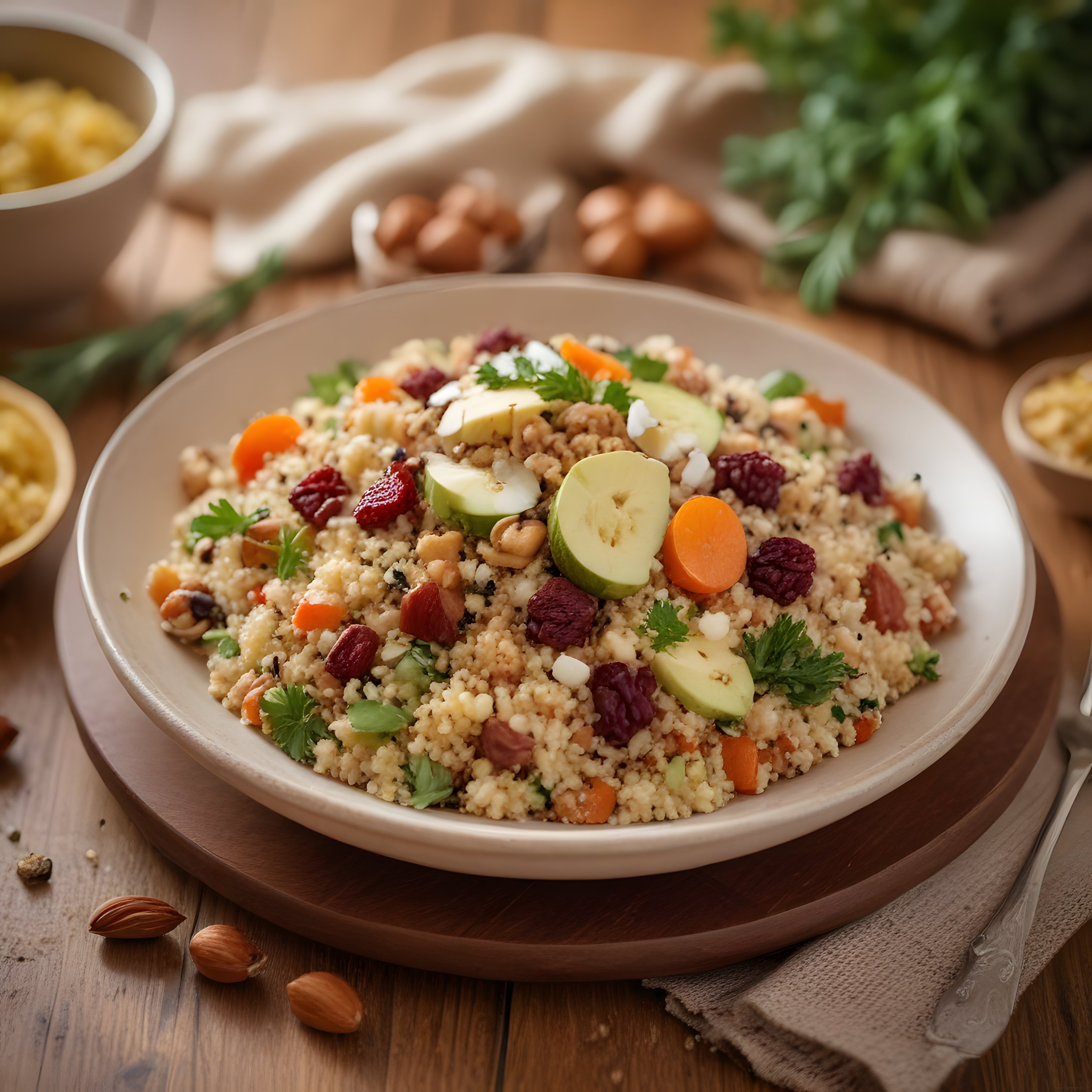 Ev Yapımı Kuskus Salatası: Renkli Sebzeler ve Kuruyemişlerle Besleyici Tat