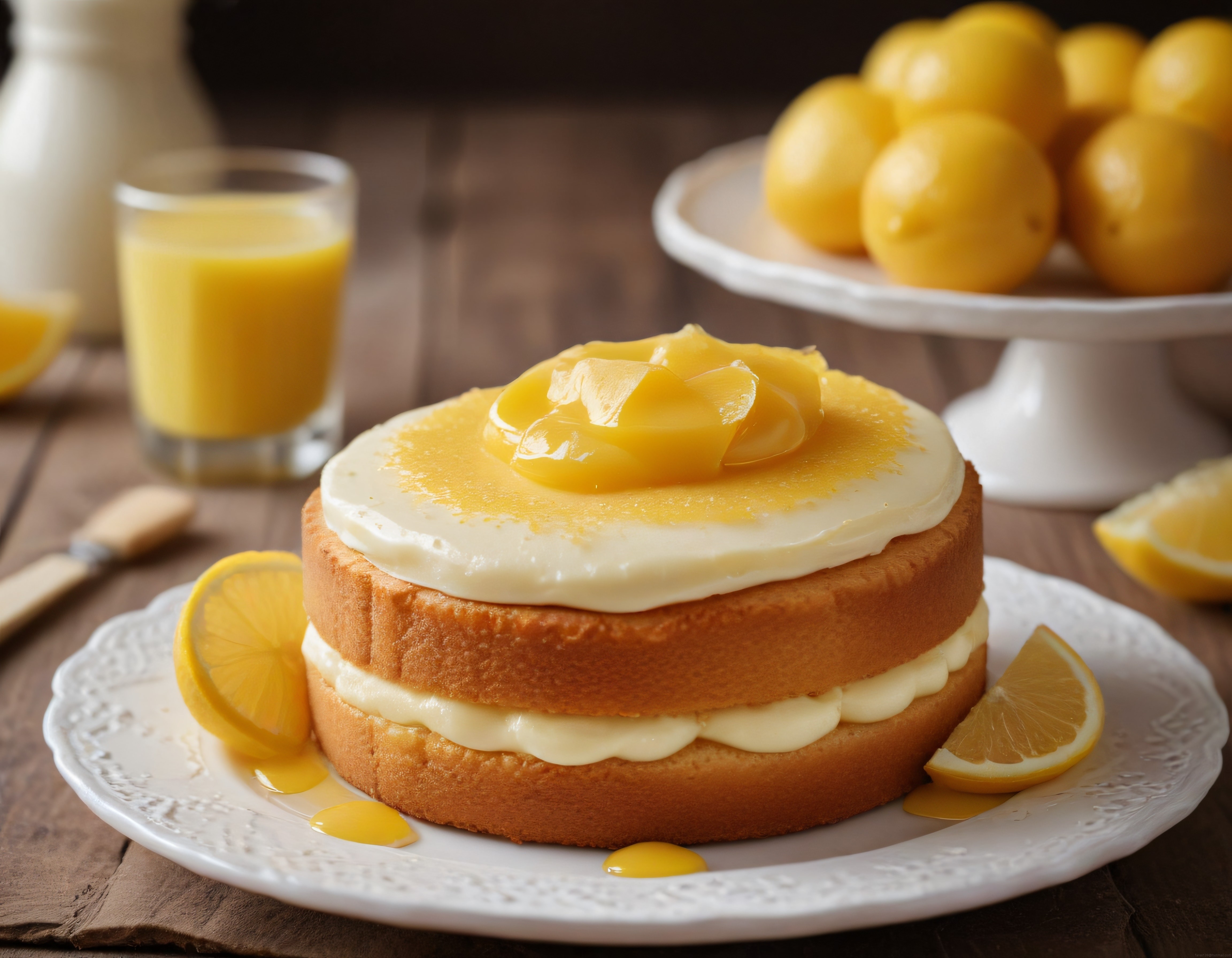 Ev Yapımı Limonlu Katlı Kek: Taze Krema ve Limon Soslu Pasta Tarifi