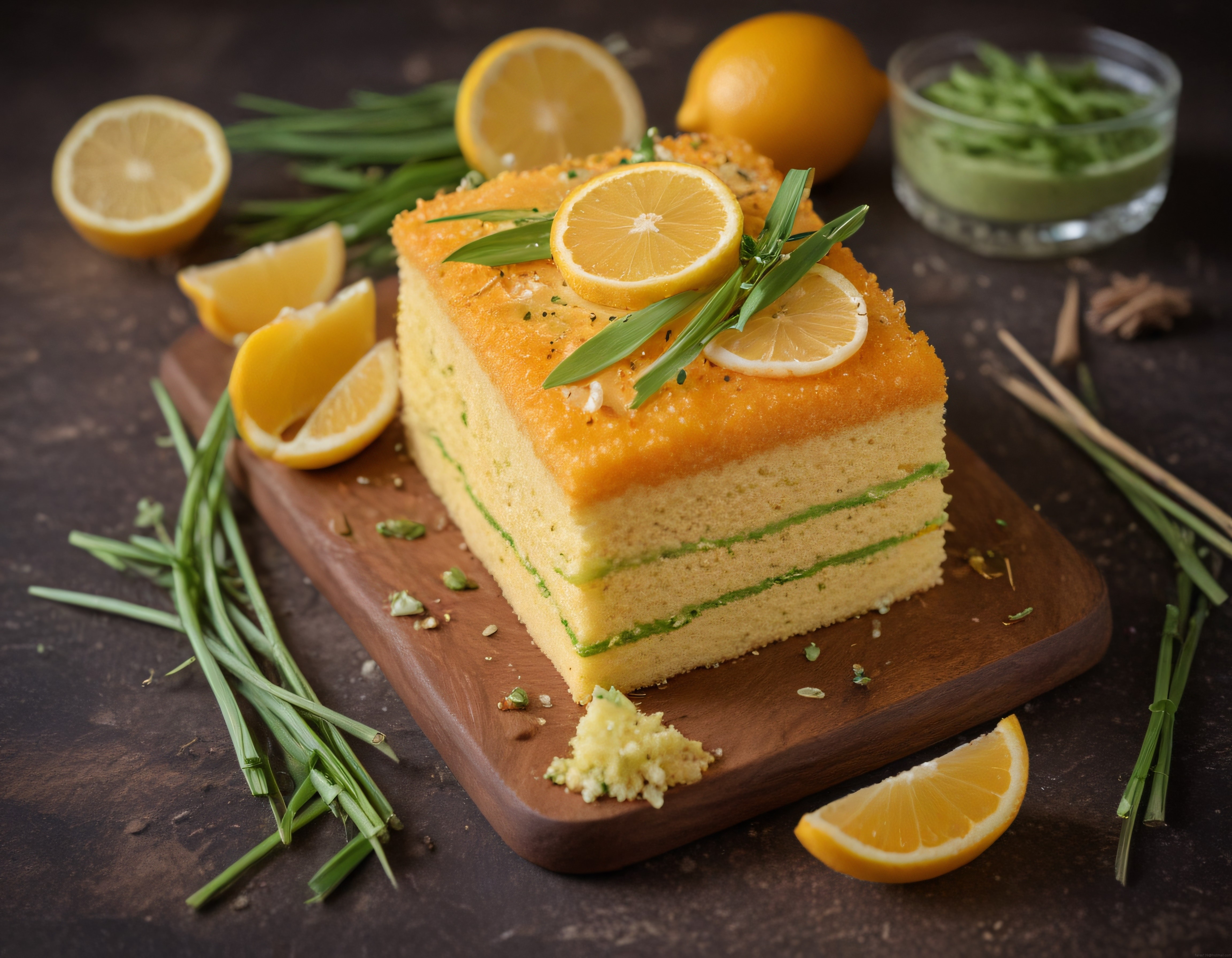 Ev Yapımı Limonlu Katlı Kek ve Taze Limonlarla Nefis Bir Tatlı Sunumu