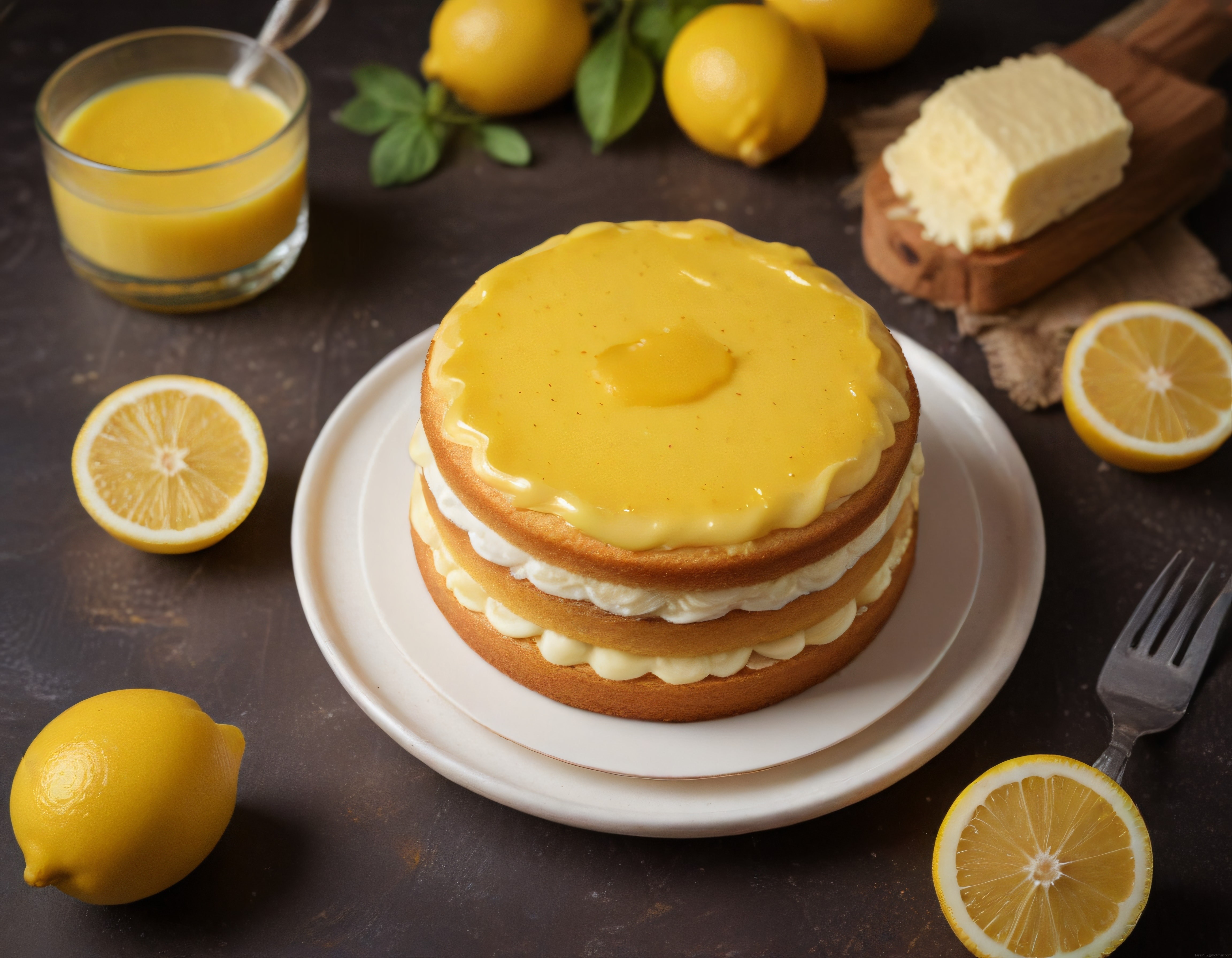 Ev Yapımı Limonlu Katlı Pasta Tarifi, Taze Limon Sosu ve Kremalı Katmanlar