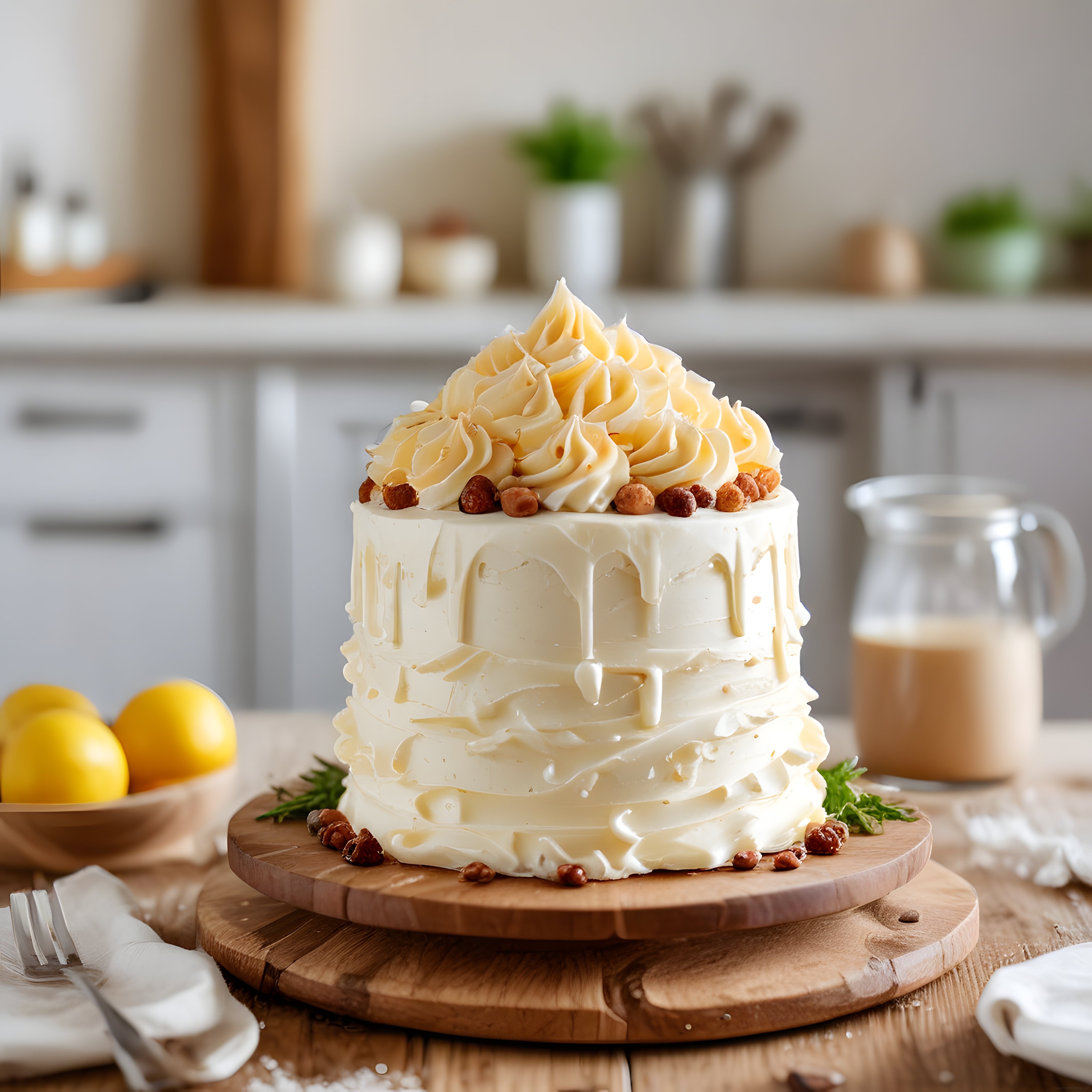 Ev Yapımı Limonlu ve Fındıklı Katlı Pasta Tarifi ve Sunum Önerisi