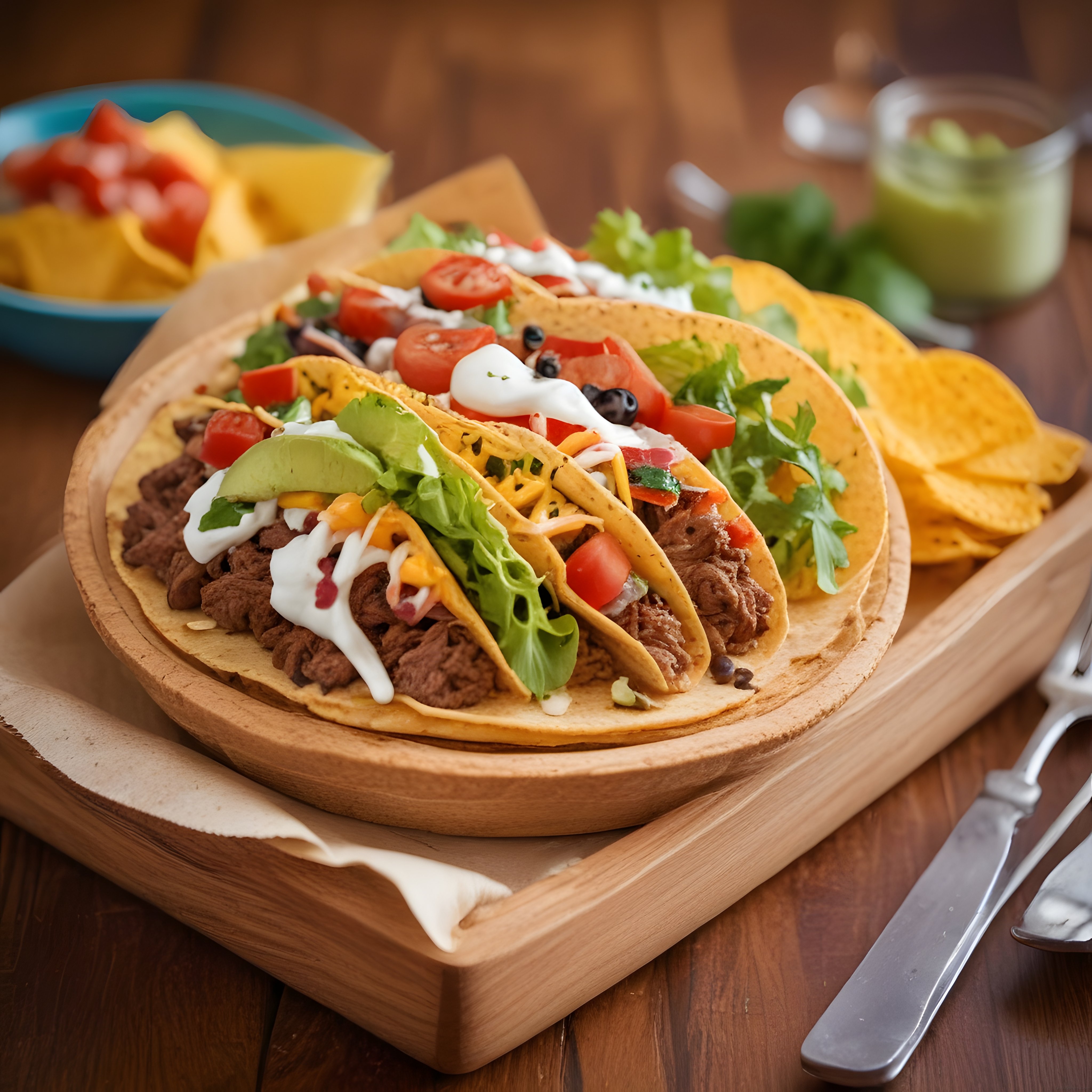 Ev Yapımı Meksika Taco ve Nachos: Dolgun Lezzetli ve Renkli Sunum